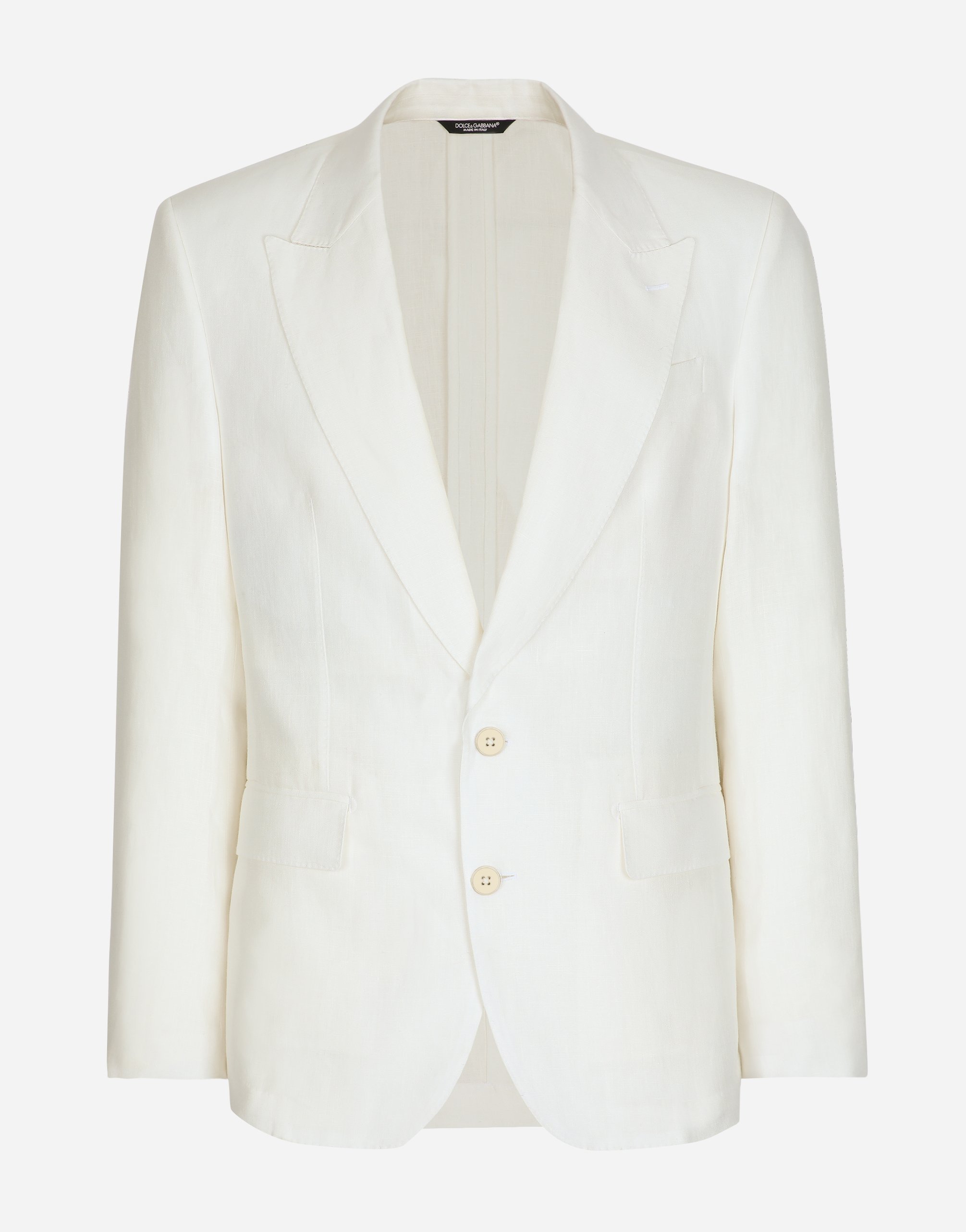 Dolce & Gabbana Single-breasted Linen Sicilia-fit Jacket - Man Suits And Blazers White