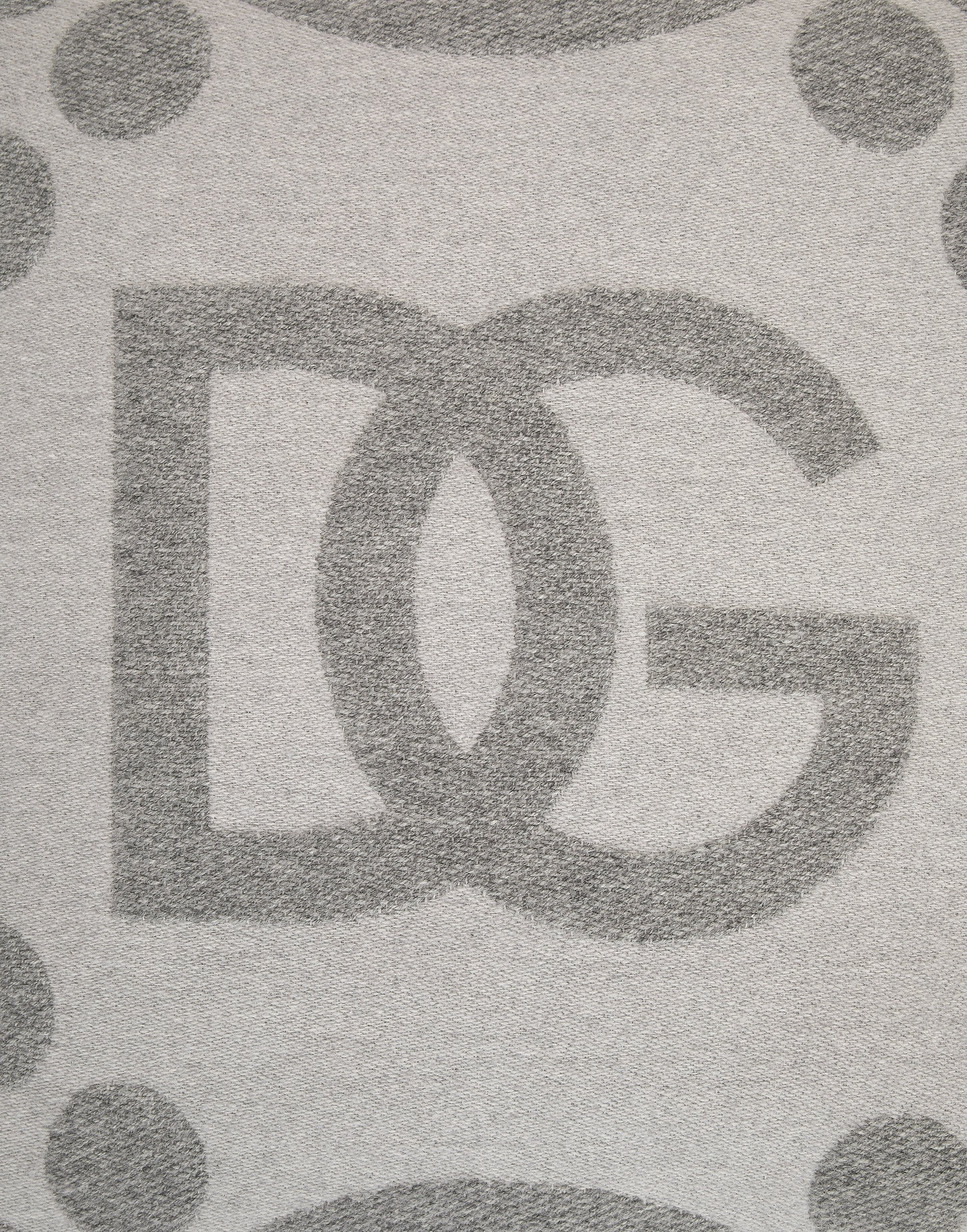 Dolce & Gabbana Wool Jacquard Cushion Medium In Gray