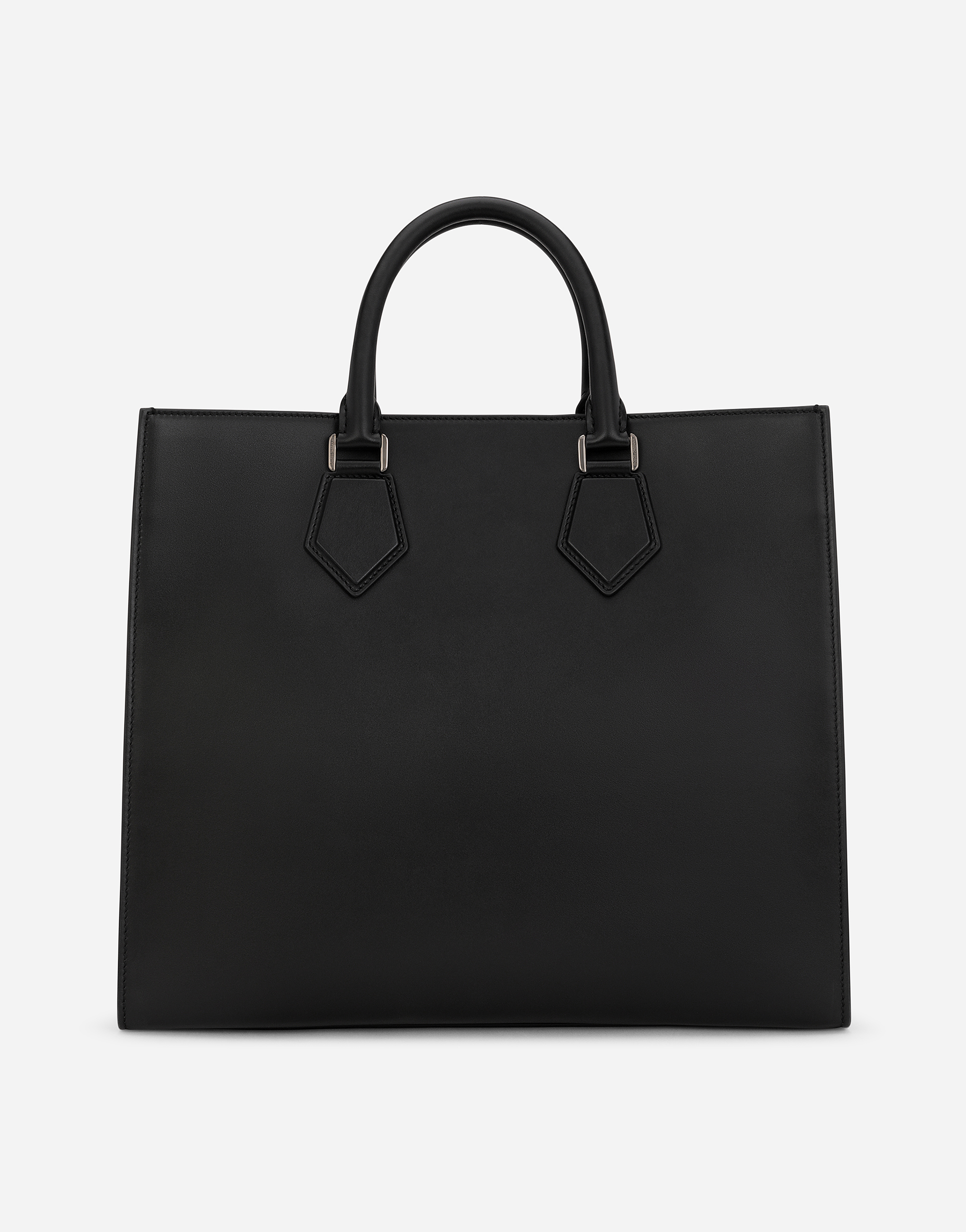 DOLCE & GABBANA CALFSKIN EDGE SHOPPER WITH LOGO