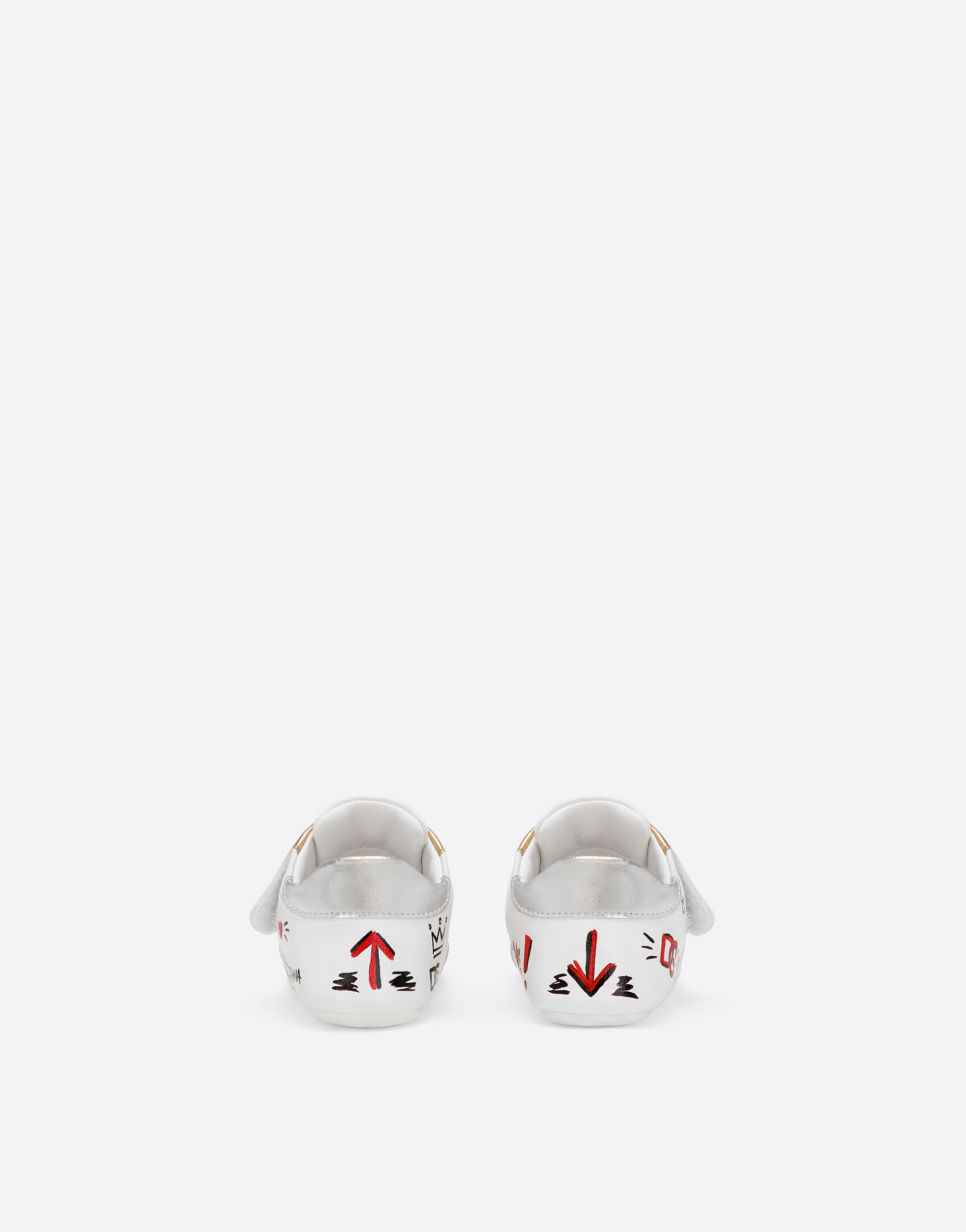 Printed lambskin low-top sneakers