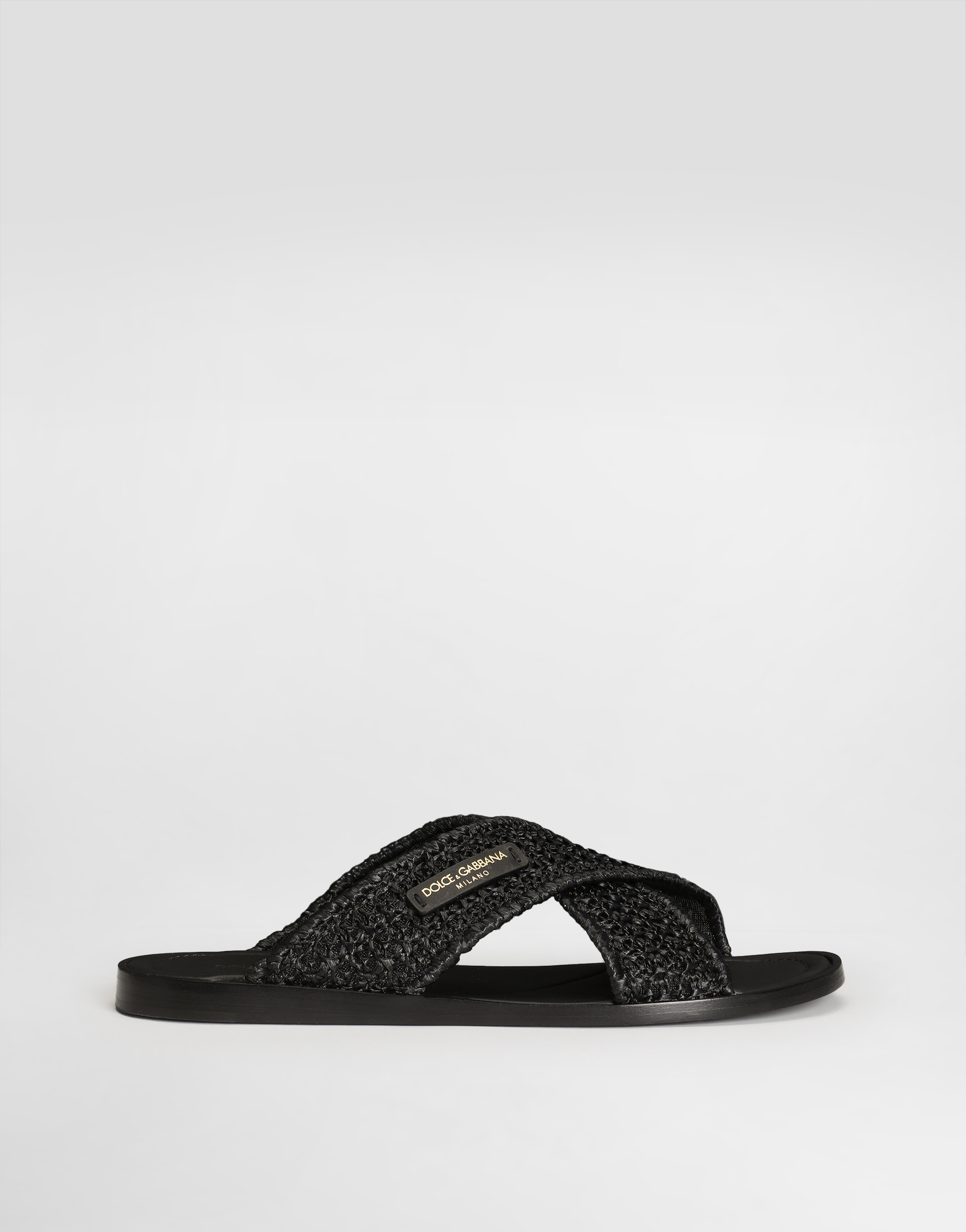 Sandals in raffia in Black for Men | Dolce&Gabbana® US