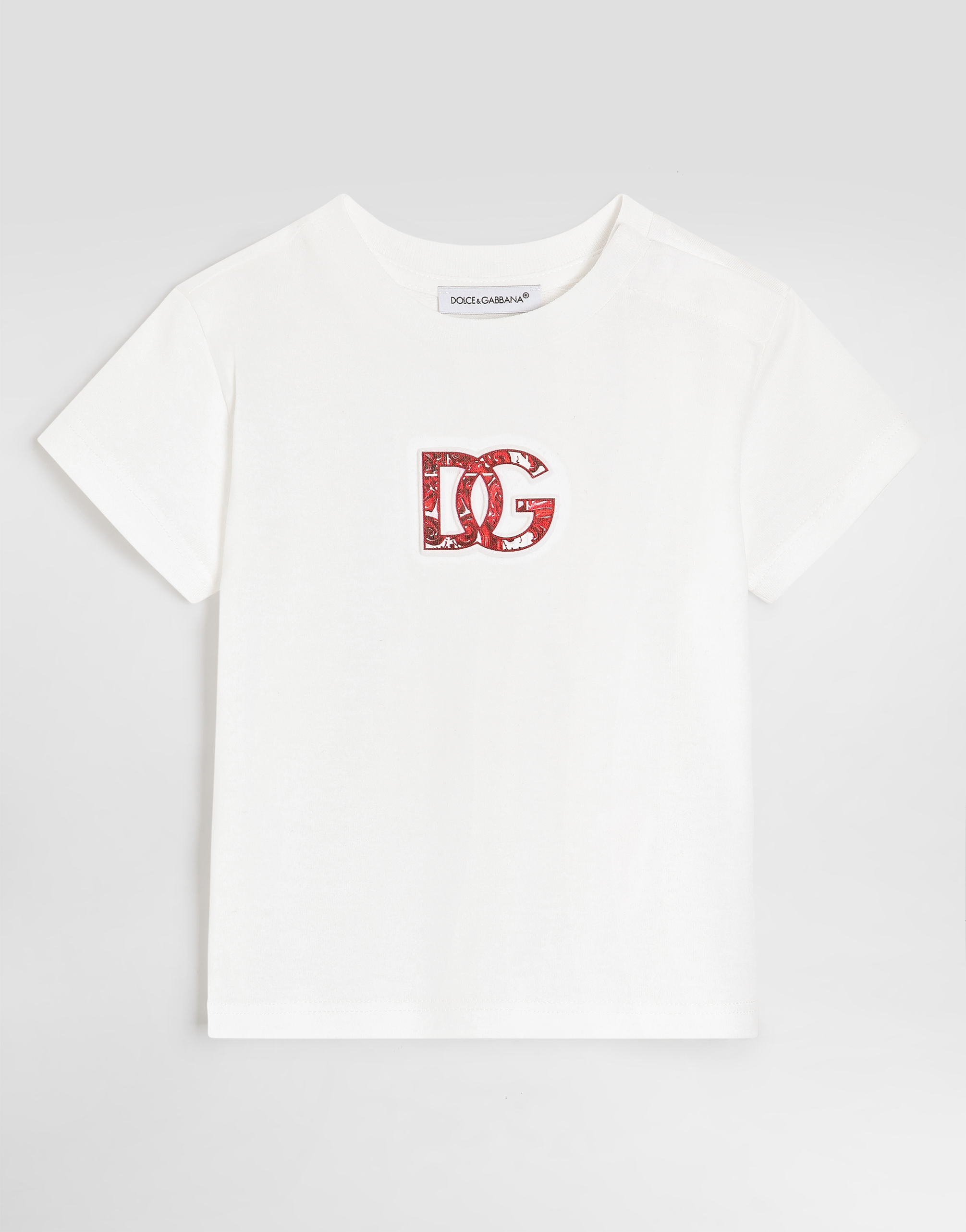 DOLCE&GABBANA エンボスロゴ Tシャツ ホワイト Whiteのボーイズ エンボス ロゴ ジャージー Tシャツ | Dolce&Gabbana®