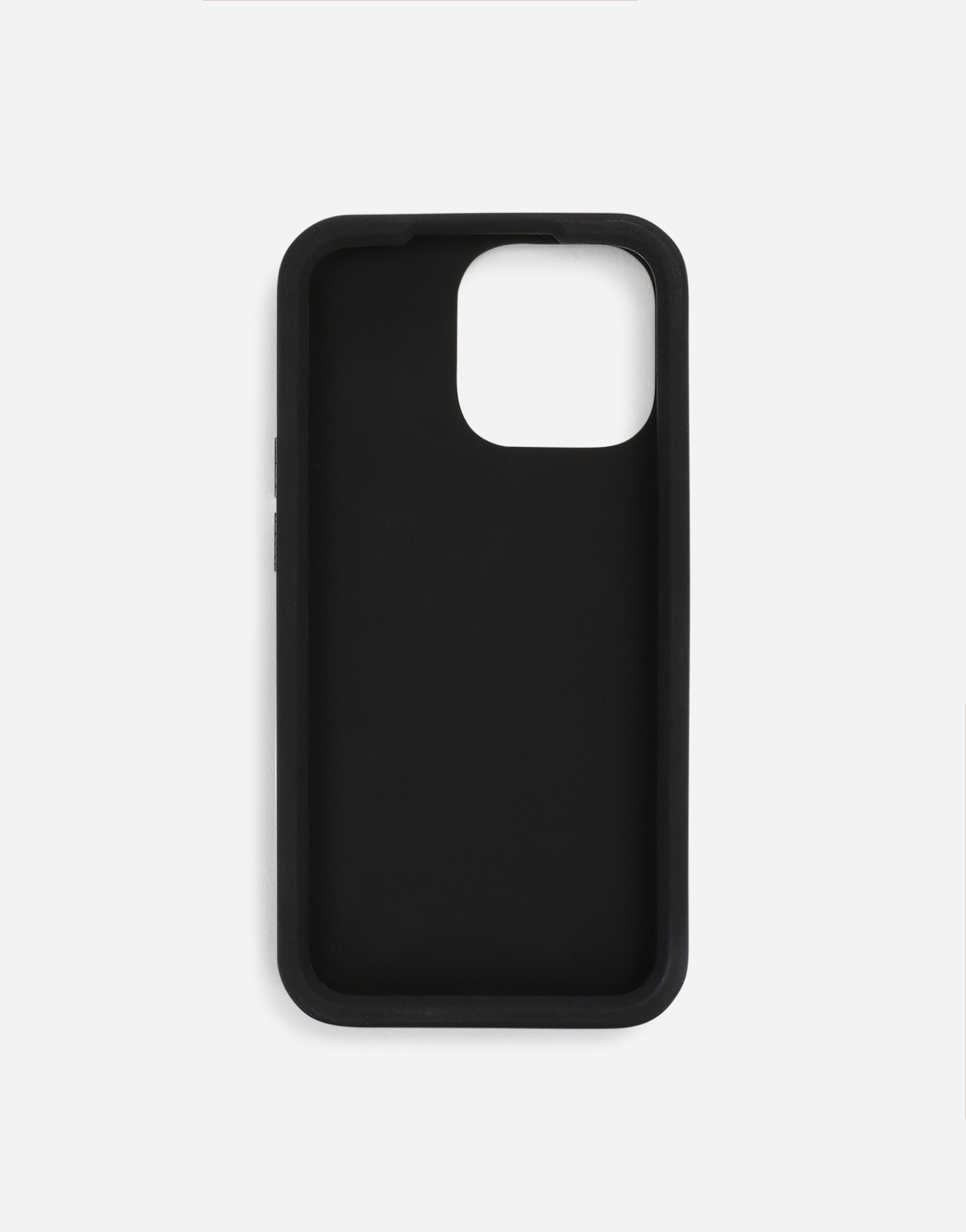 Dolce & Gabbana Rubber Iphone 14 Pro Cover With Dg Logo In Black
