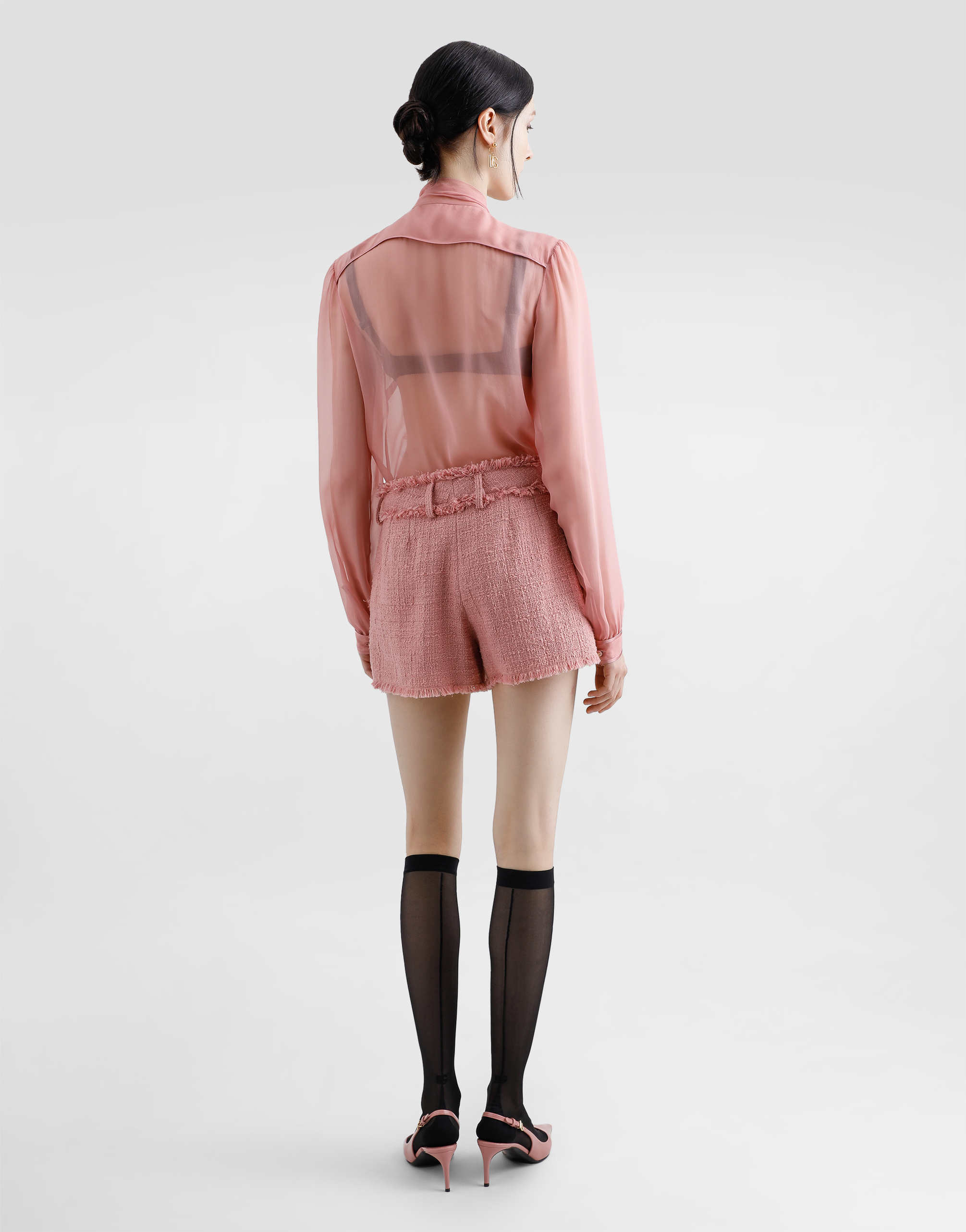 Dolce & Gabbana Cotton Shorts With Belt Loops And Frayed Hem