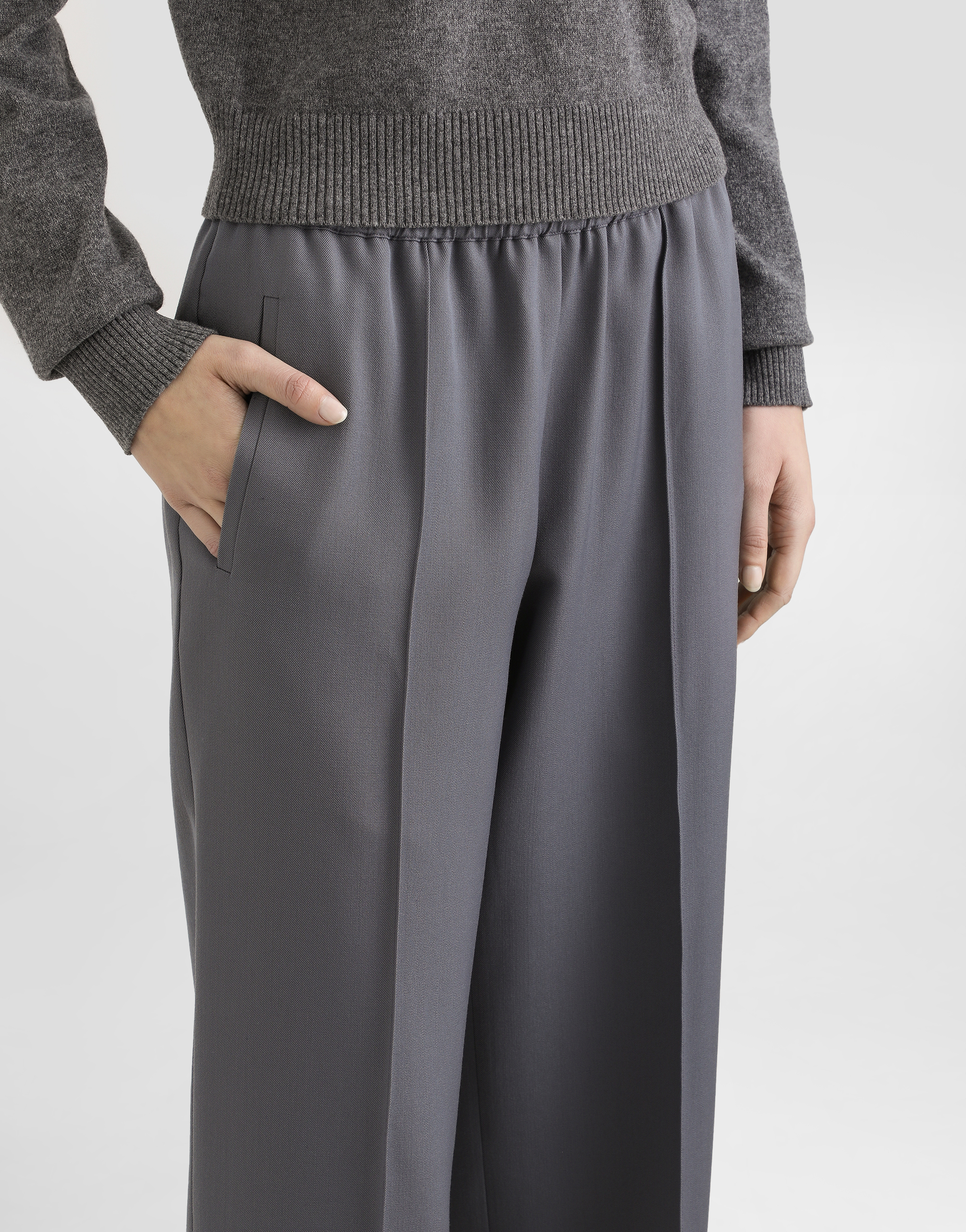 Wool gabardine trousers