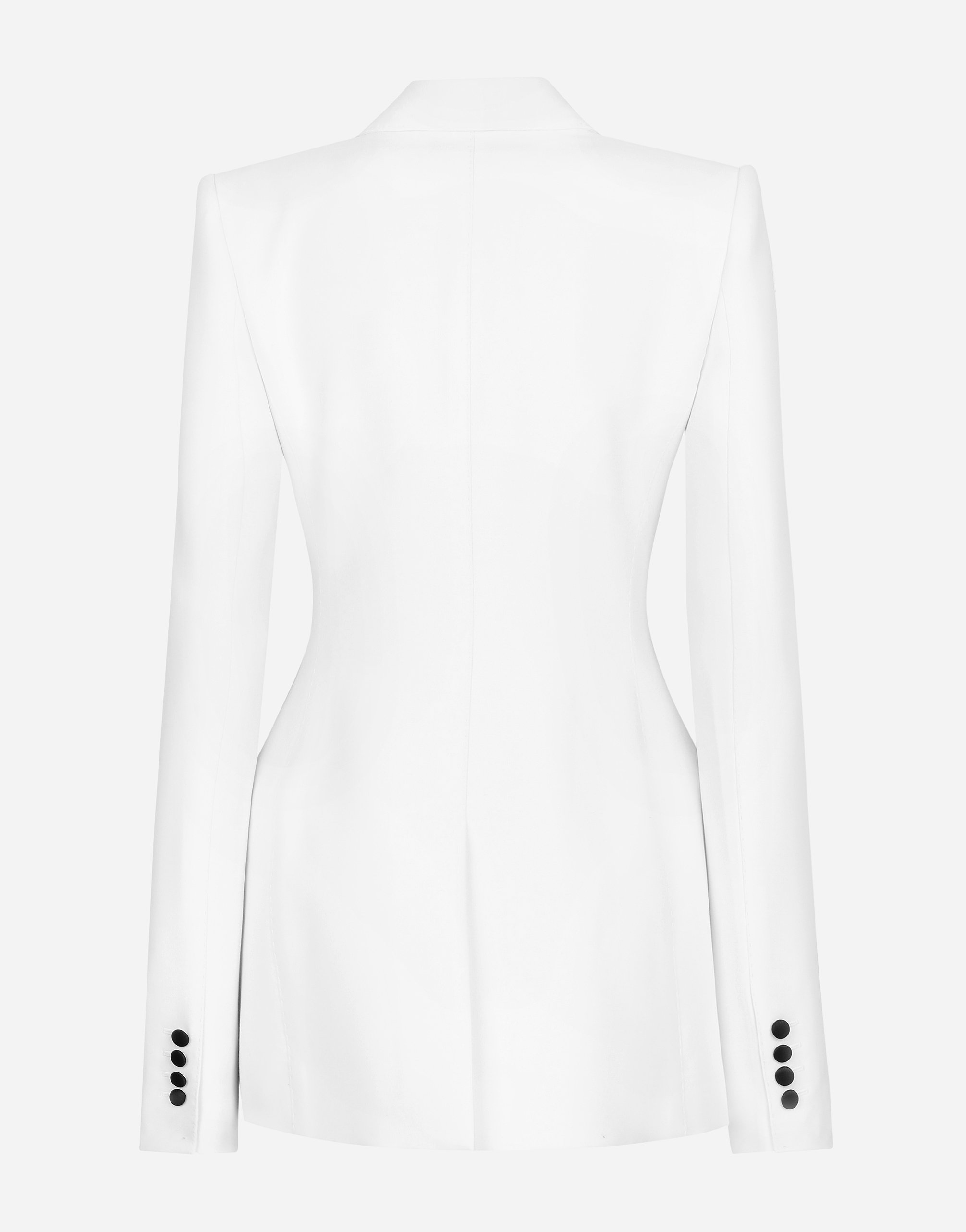 Dolce & Gabbana Double Breasted Two-tone Blazer - Women's - Silk/polyester/virgin Wool In White