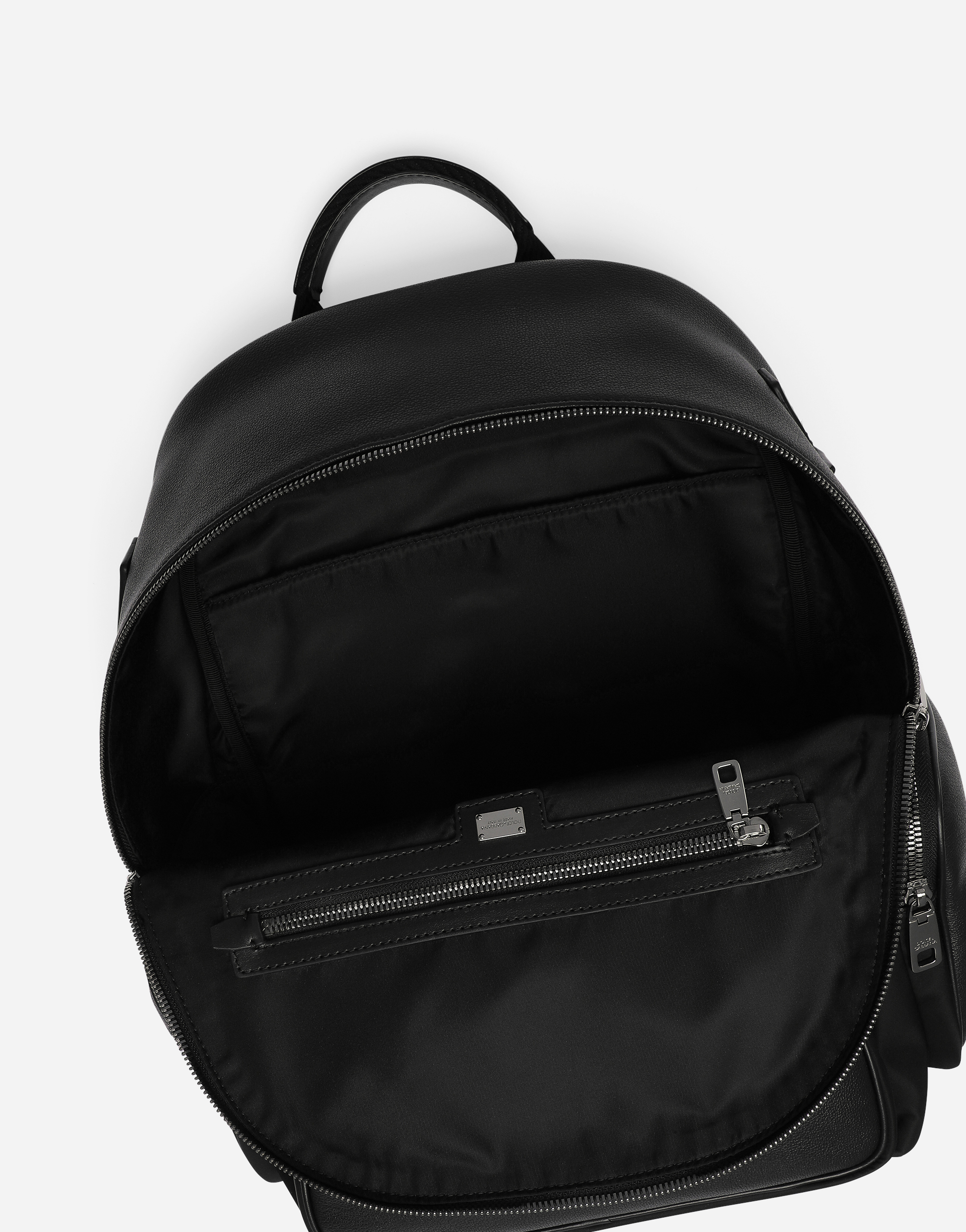 Grainy calfskin and nylon backpack