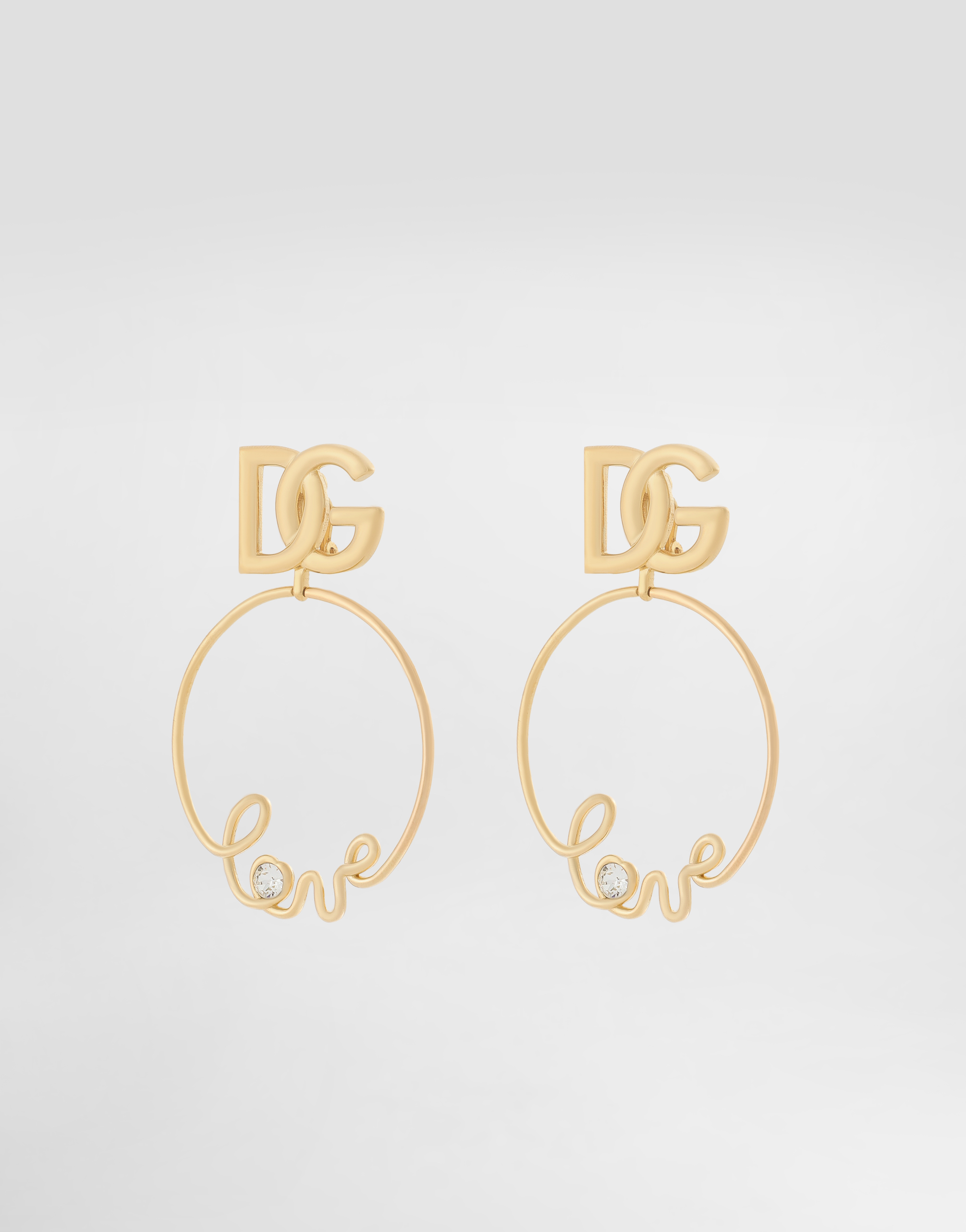 DOLCE & GABBANA CLIP-ON “LOVE” EARRINGS WITH DG LOGO