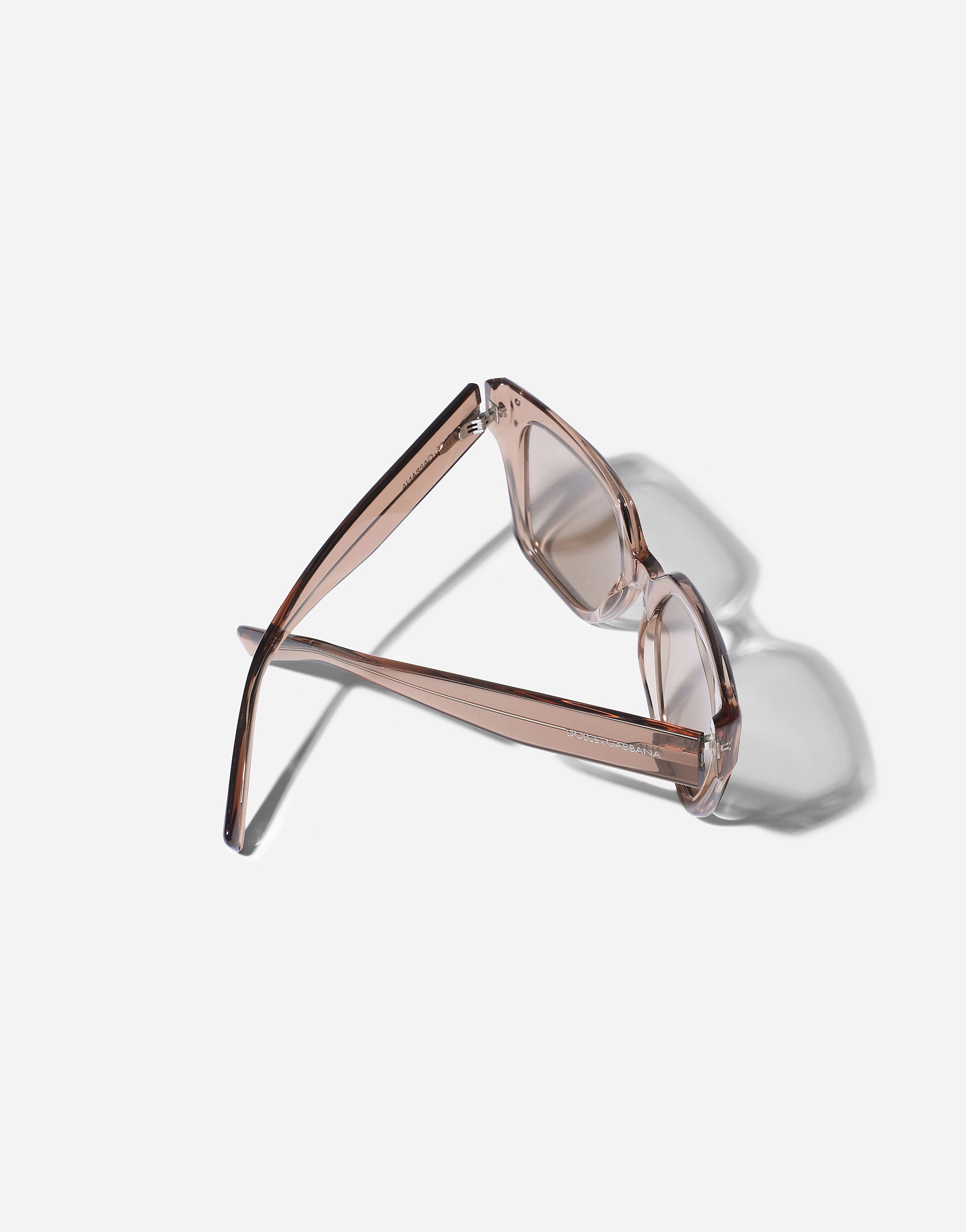 Dolce & Gabbana Dg Sharped Sunglasses In Transparent Camel