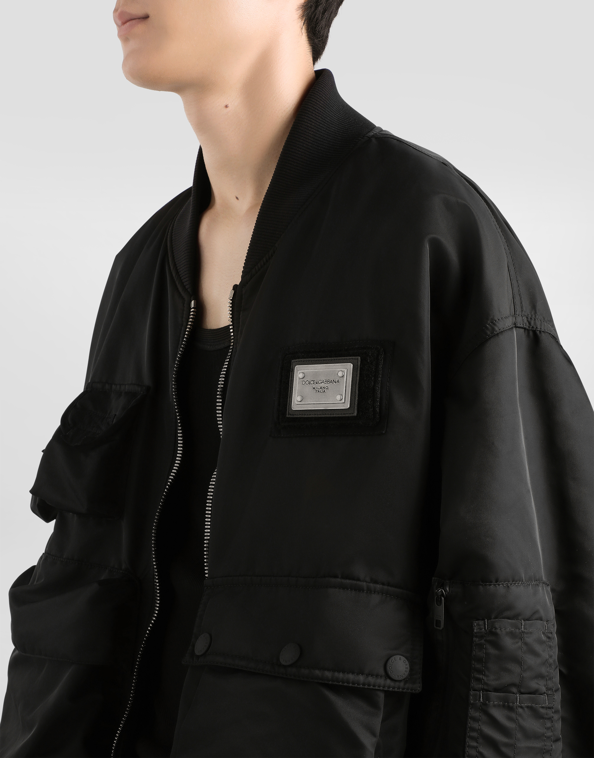 Dolce & Gabbana Multi-pocket Bomber Jacket In Black