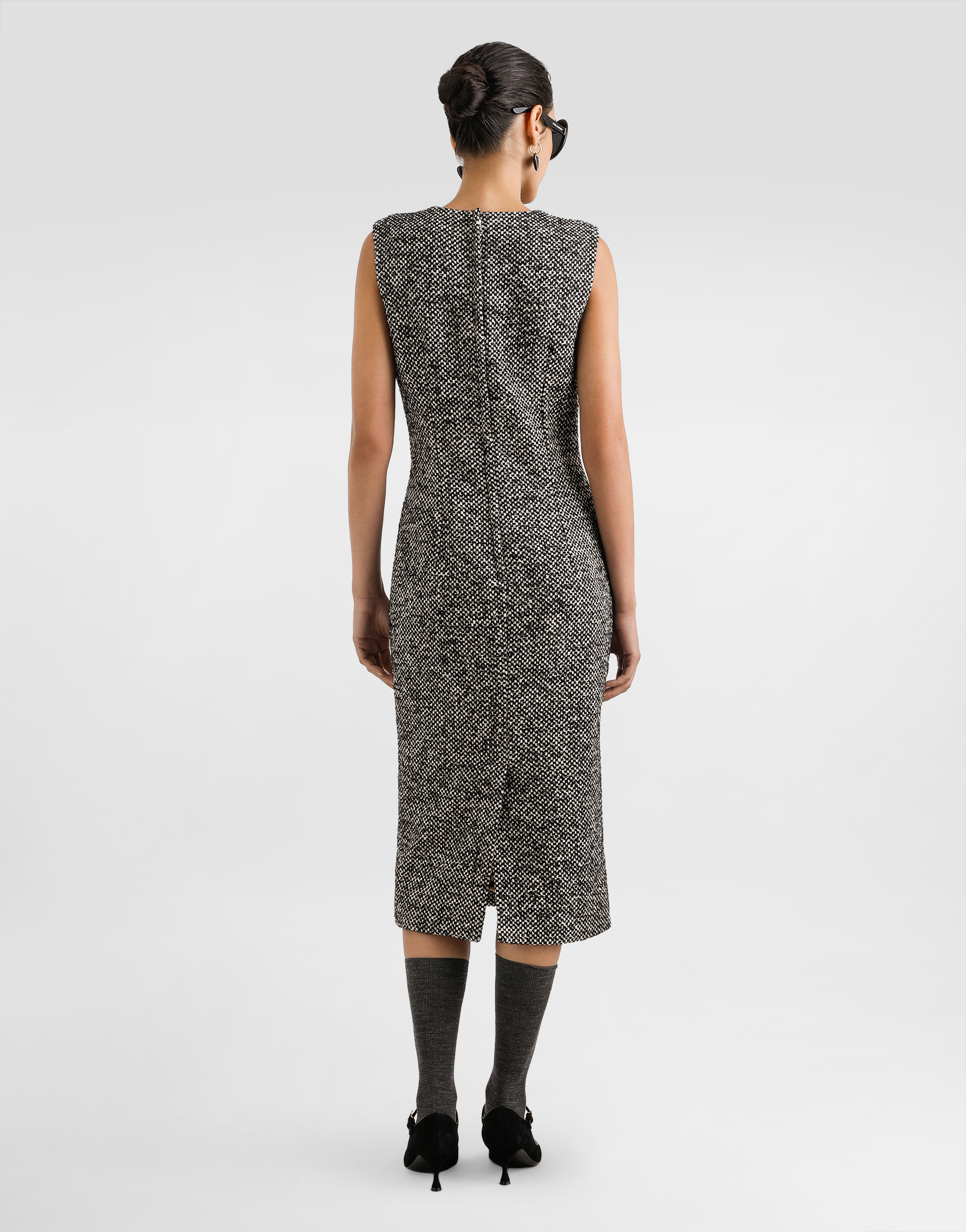 Dolce & Gabbana Sleeveless Midi Dress In Black