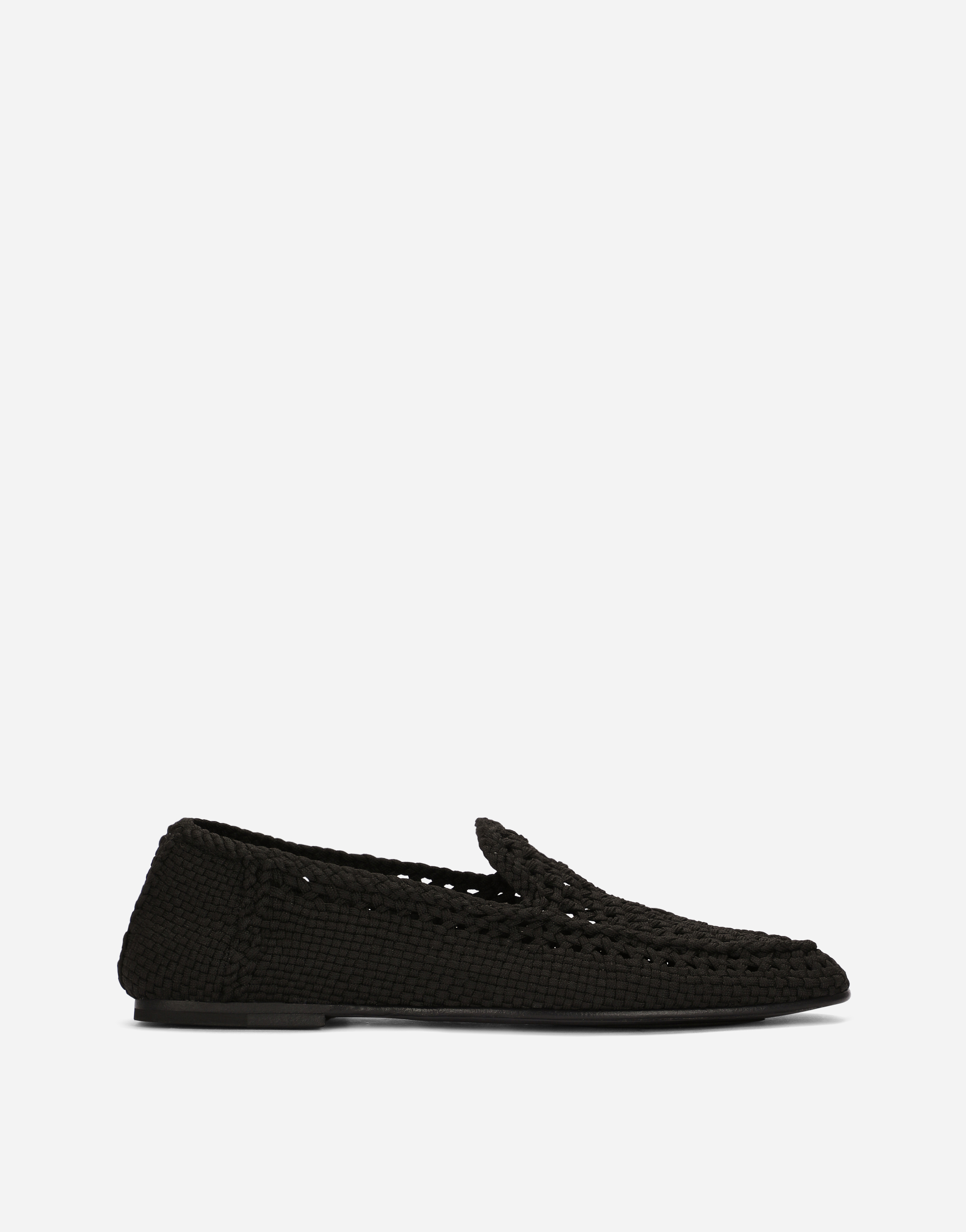 Dolce & Gabbana Crochet Slippers In Black