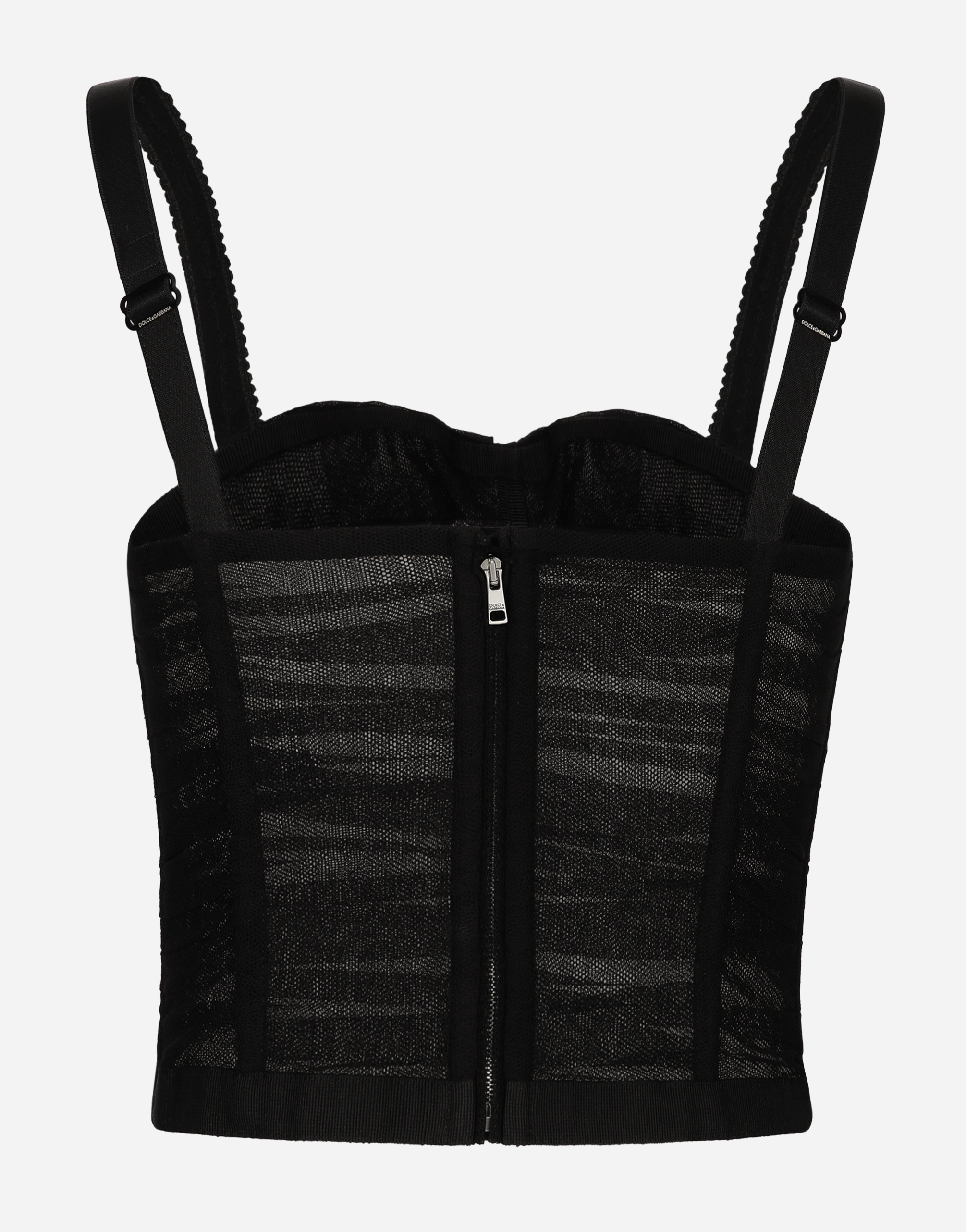 Dolce & Gabbana Ruched-detailing Corset Top In Black