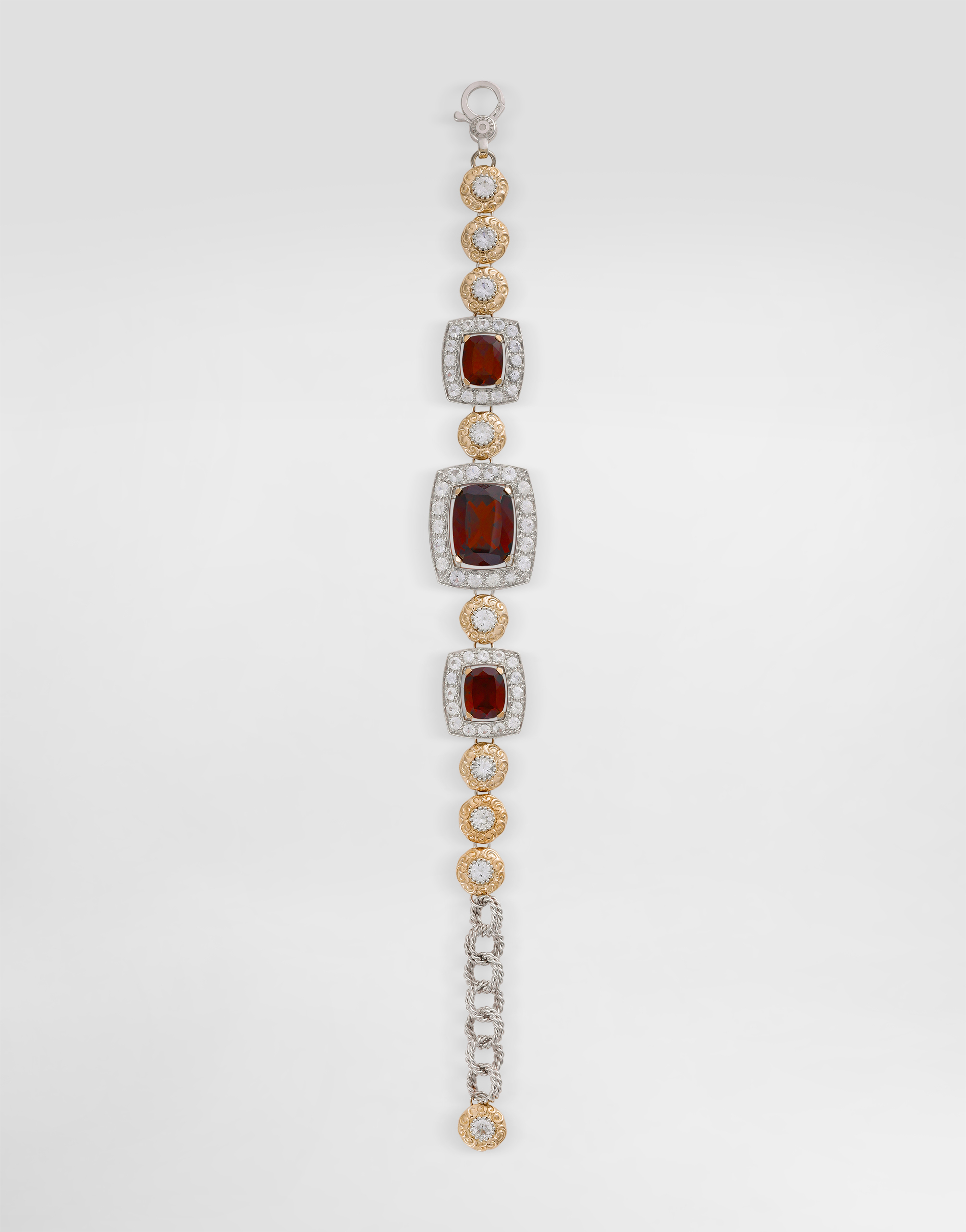  Dolce & Gabbana Dolce & Gabbana Eleganza Bracelet 18-carat White And Rose Gold, Garnets, And Sapphires - Woman Bracelets White Onesize 