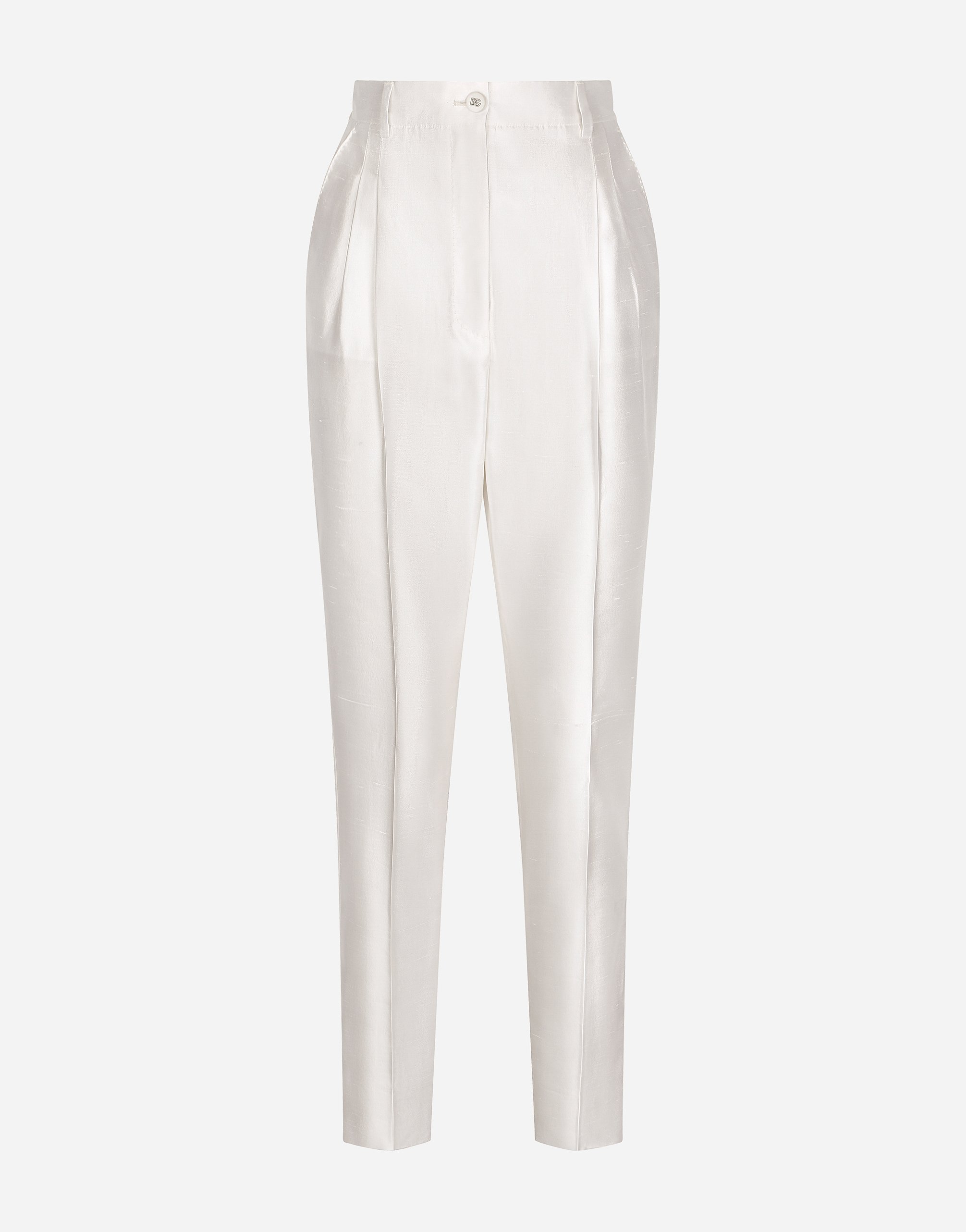 Dolce & Gabbana Shantung Pants - Woman Pants And Shorts White Silk