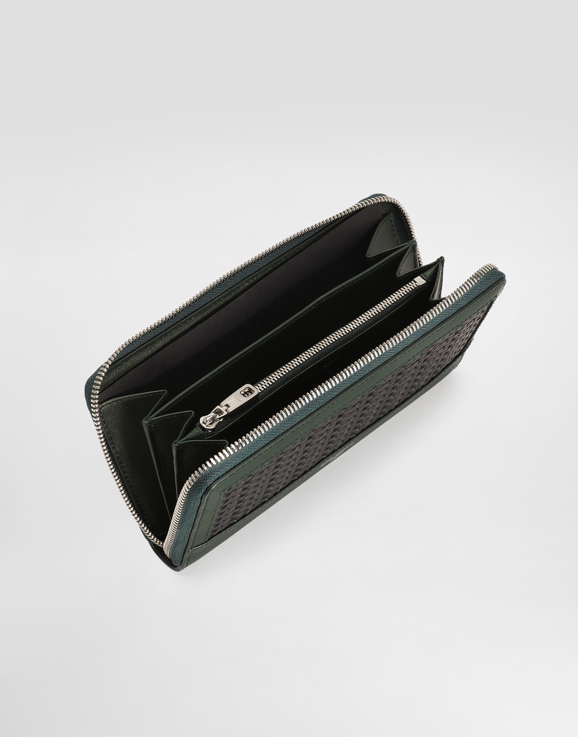 Plongé woven calfskin wallet