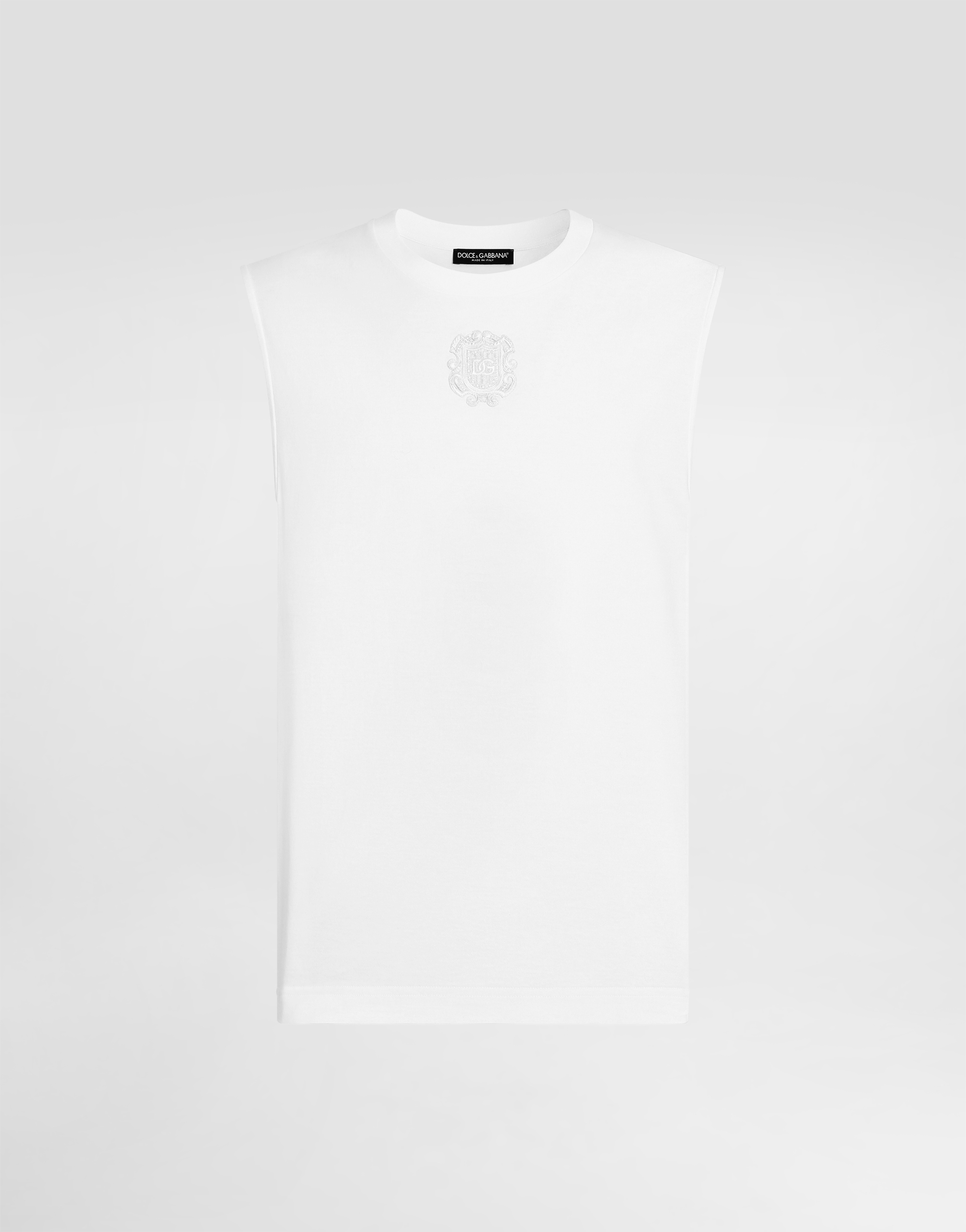 Whiteのメンズ パッチ コットン タンクトップ | Dolce&Gabbana®