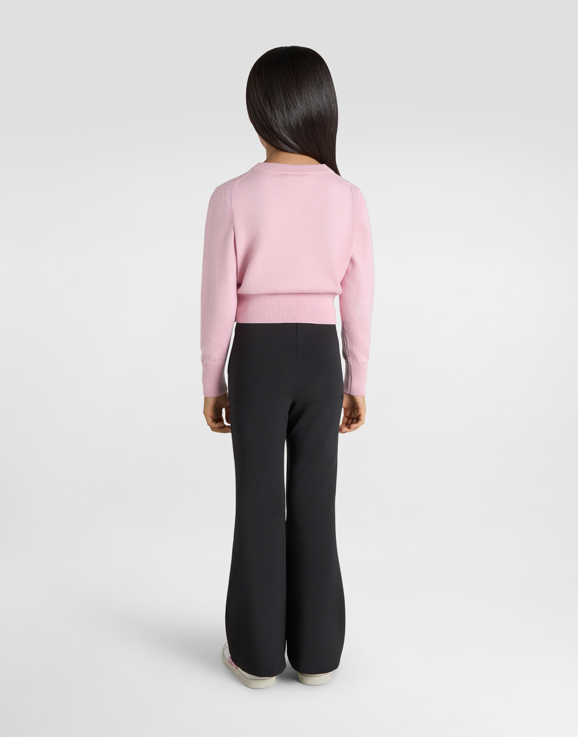 Dolce & Gabbana Plaint-knit Pullover With Dg Logo In Pink