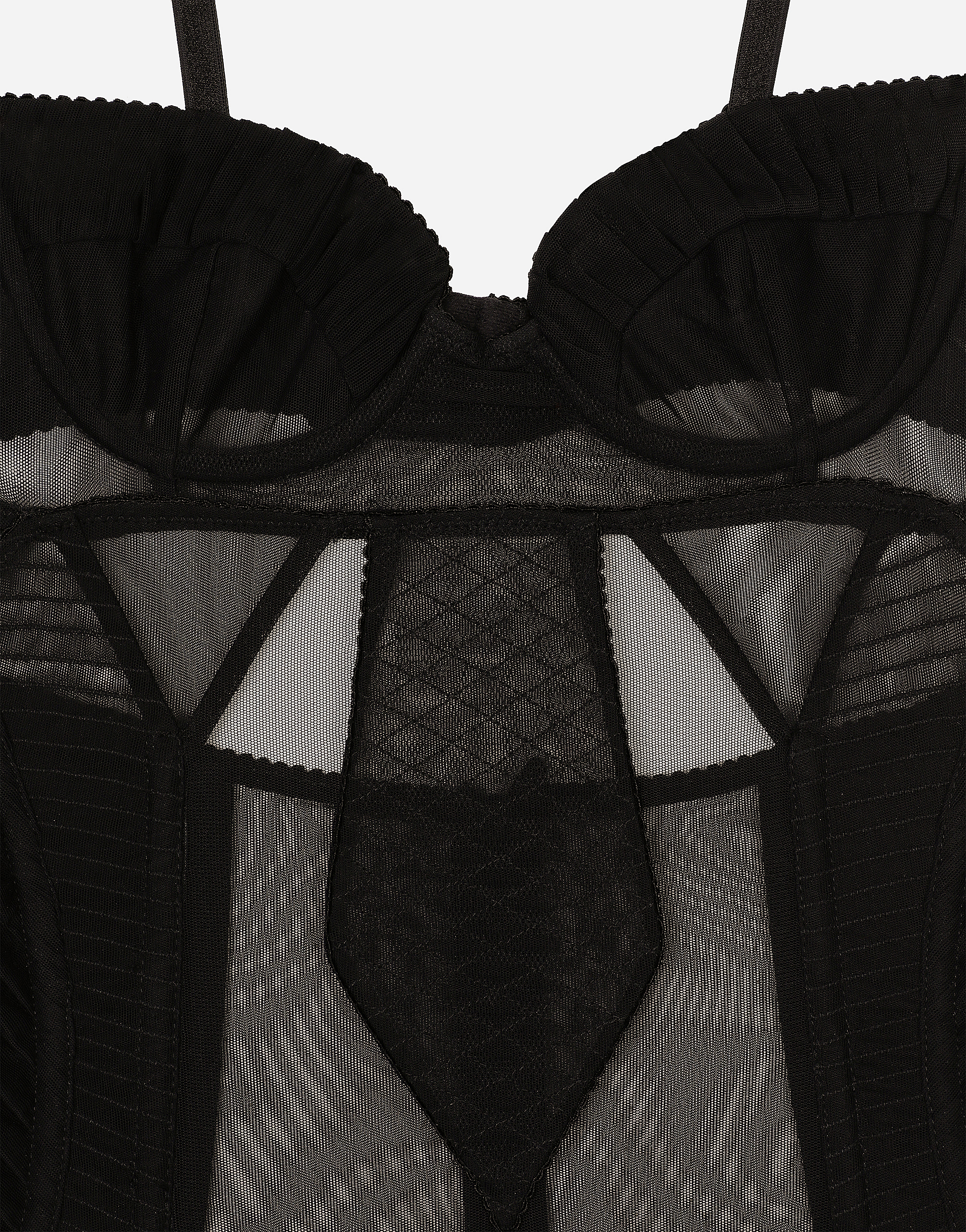 Dolce & Gabbana Corset Tulle Mini Dress In Black