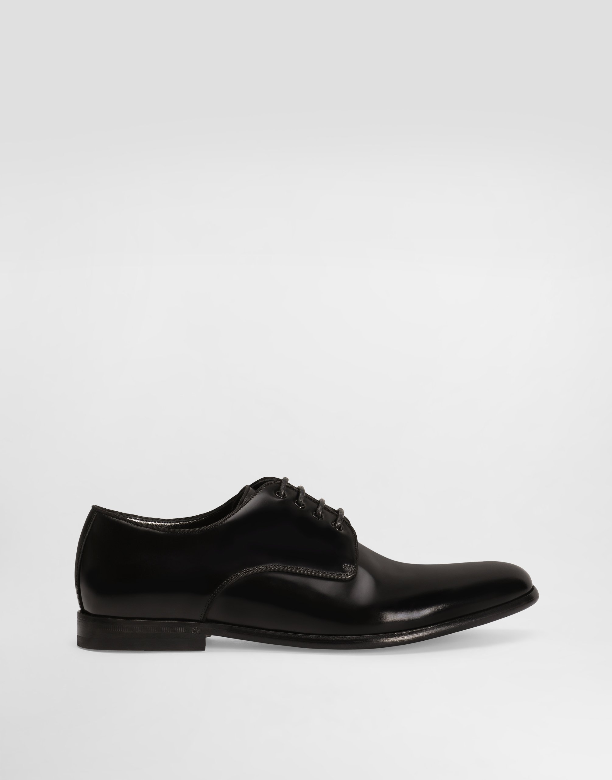 Dolce & Gabbana Calfskin Derby Shoes - Woman Flat Shoes Black Leather