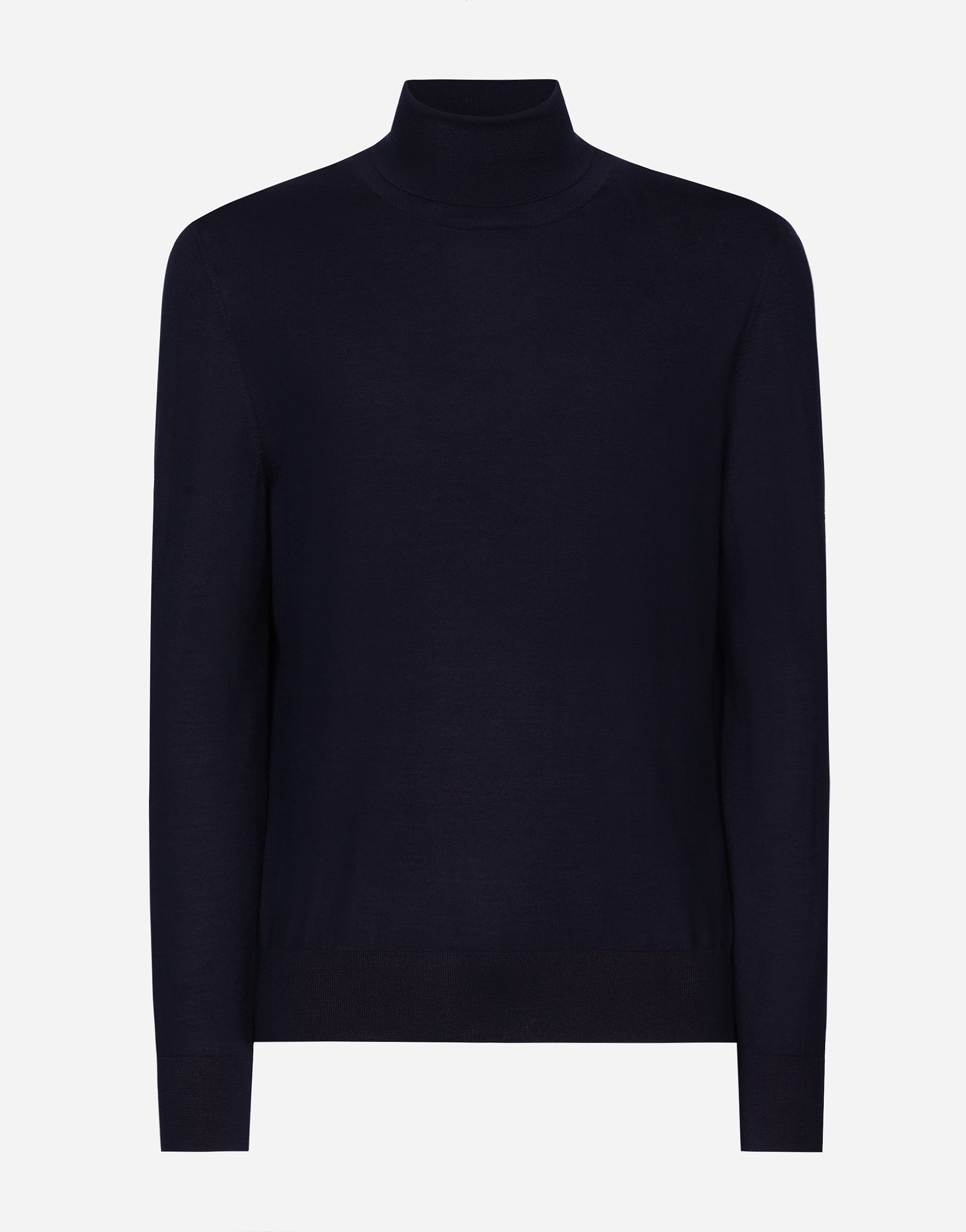 Dolce & Gabbana Cashmere And Silk Turtle-neck Sweater - Man Sweaters And Cardigans Blue 54