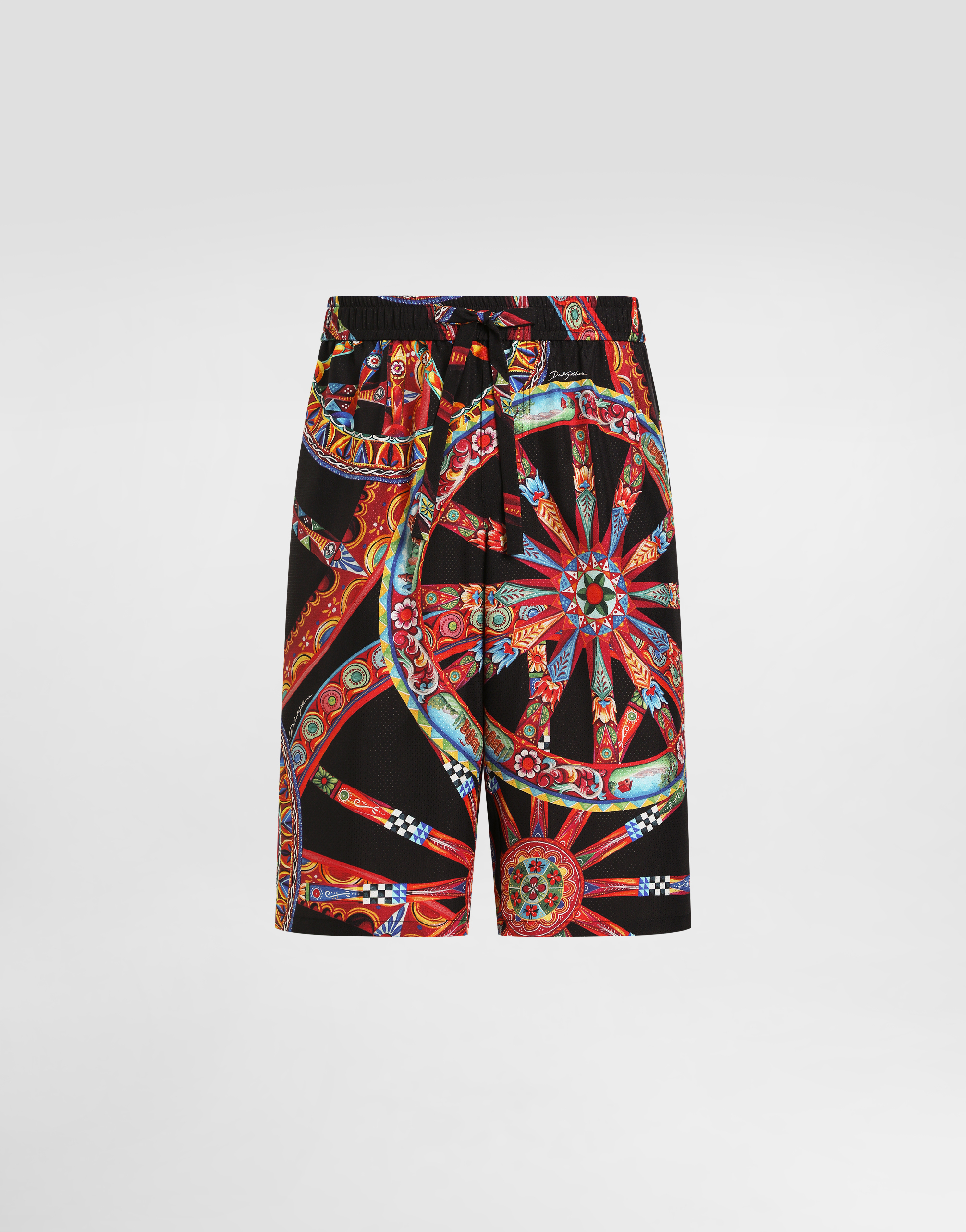 Carretto-print silk jacquard vanity bermuda in Multicolor for Men
