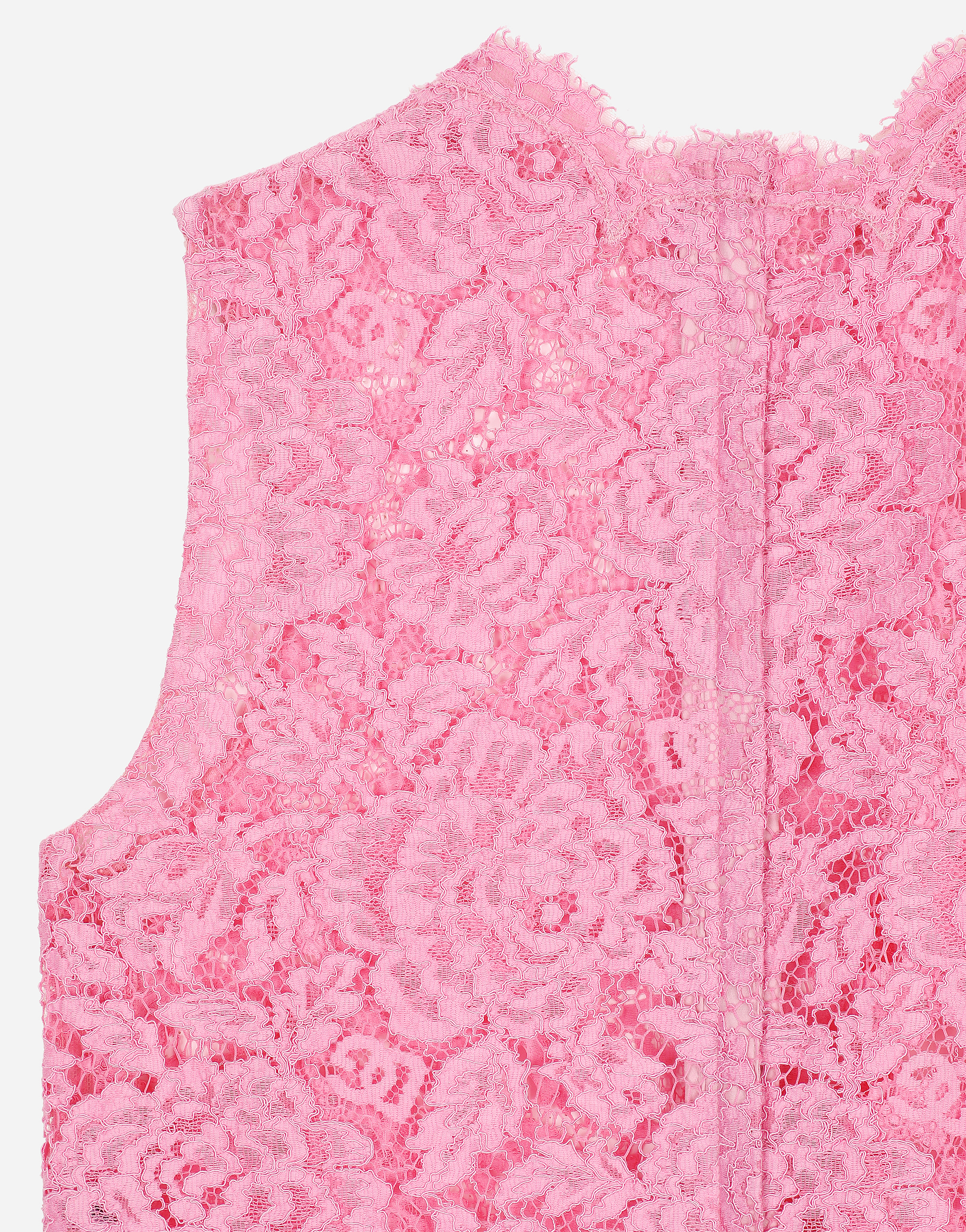 Dolce & Gabbana Sleeveless Lace Top In ピンク