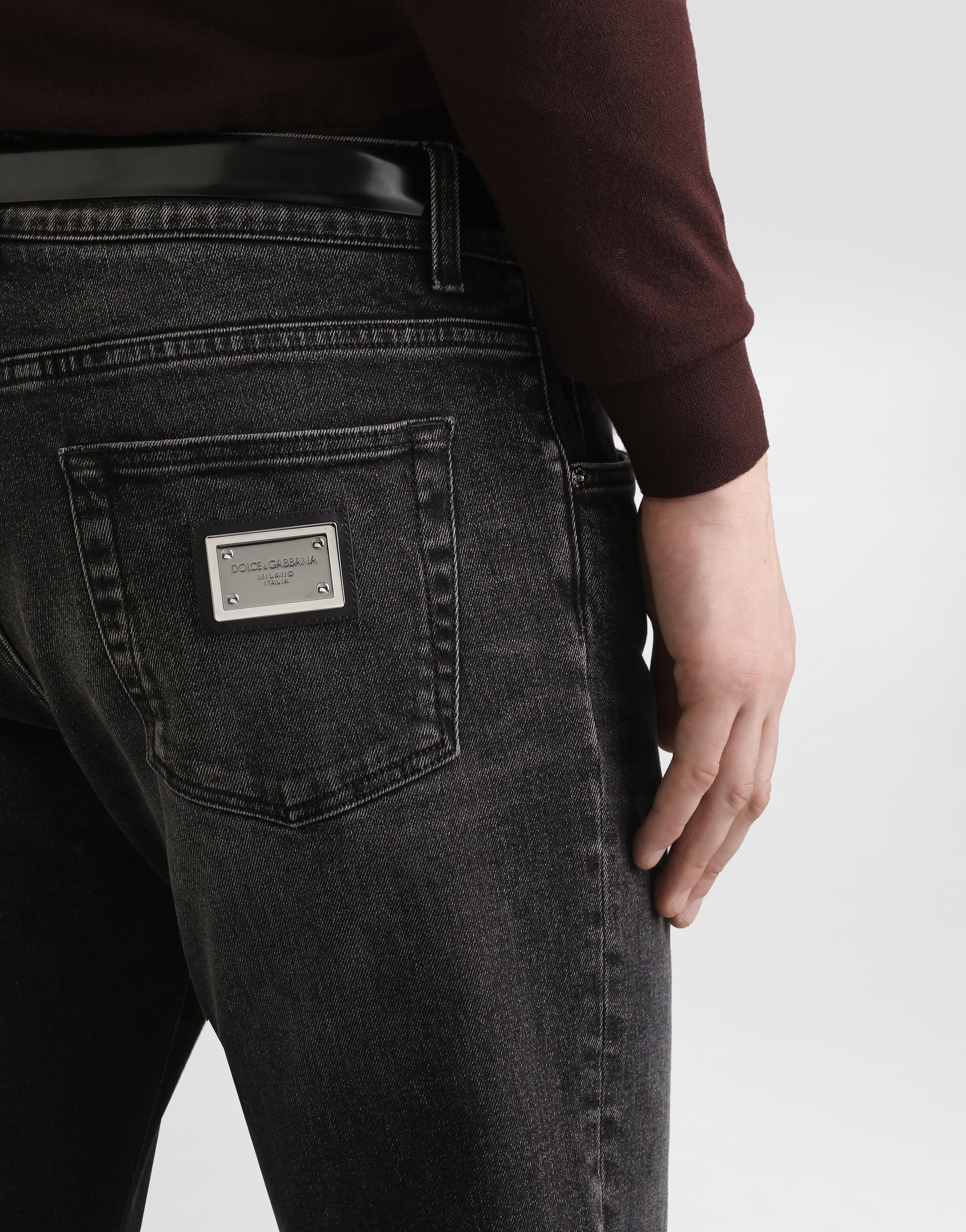 Slim-fit stretch cotton jeans