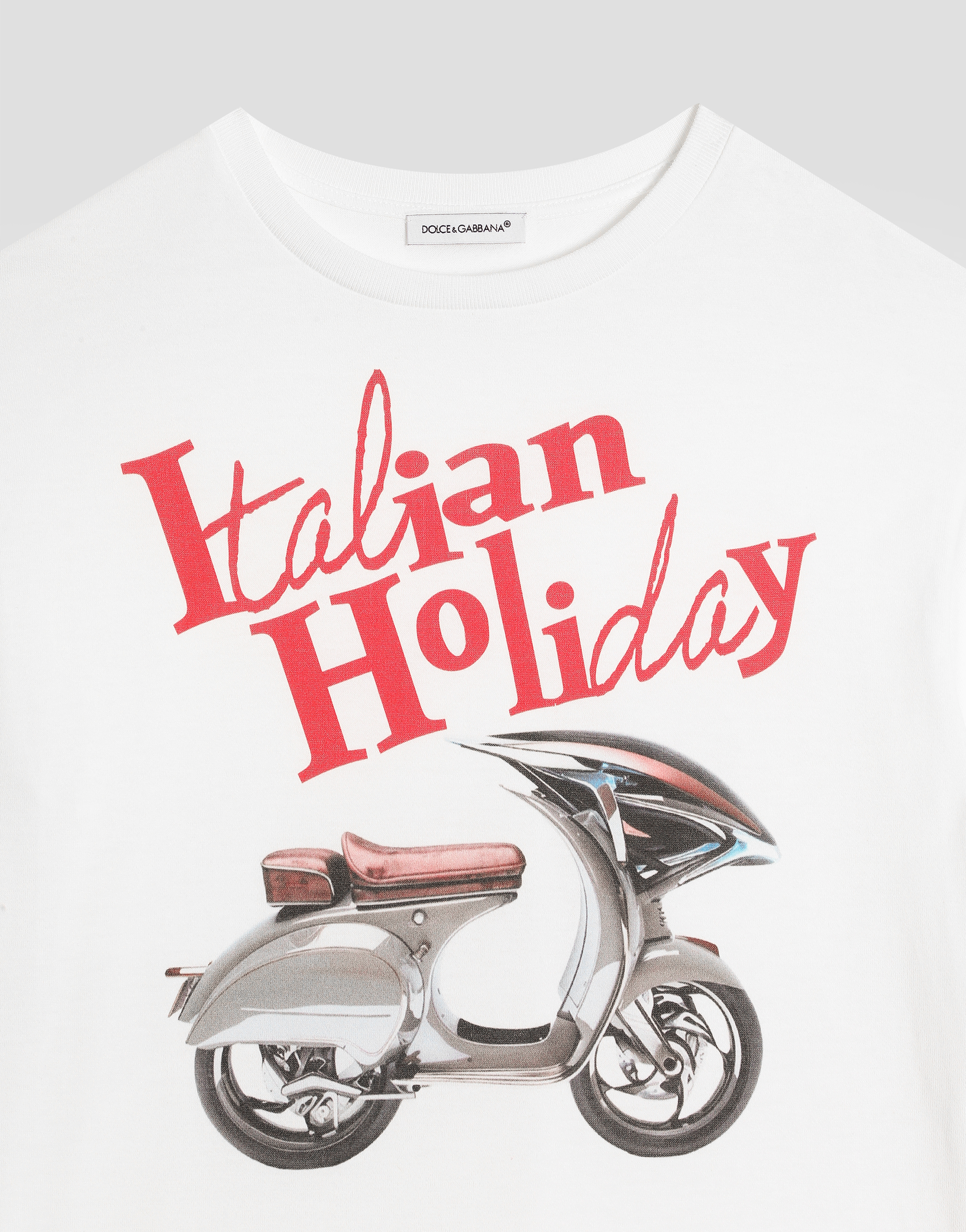 Jersey T-shirt with Italian Holiday print