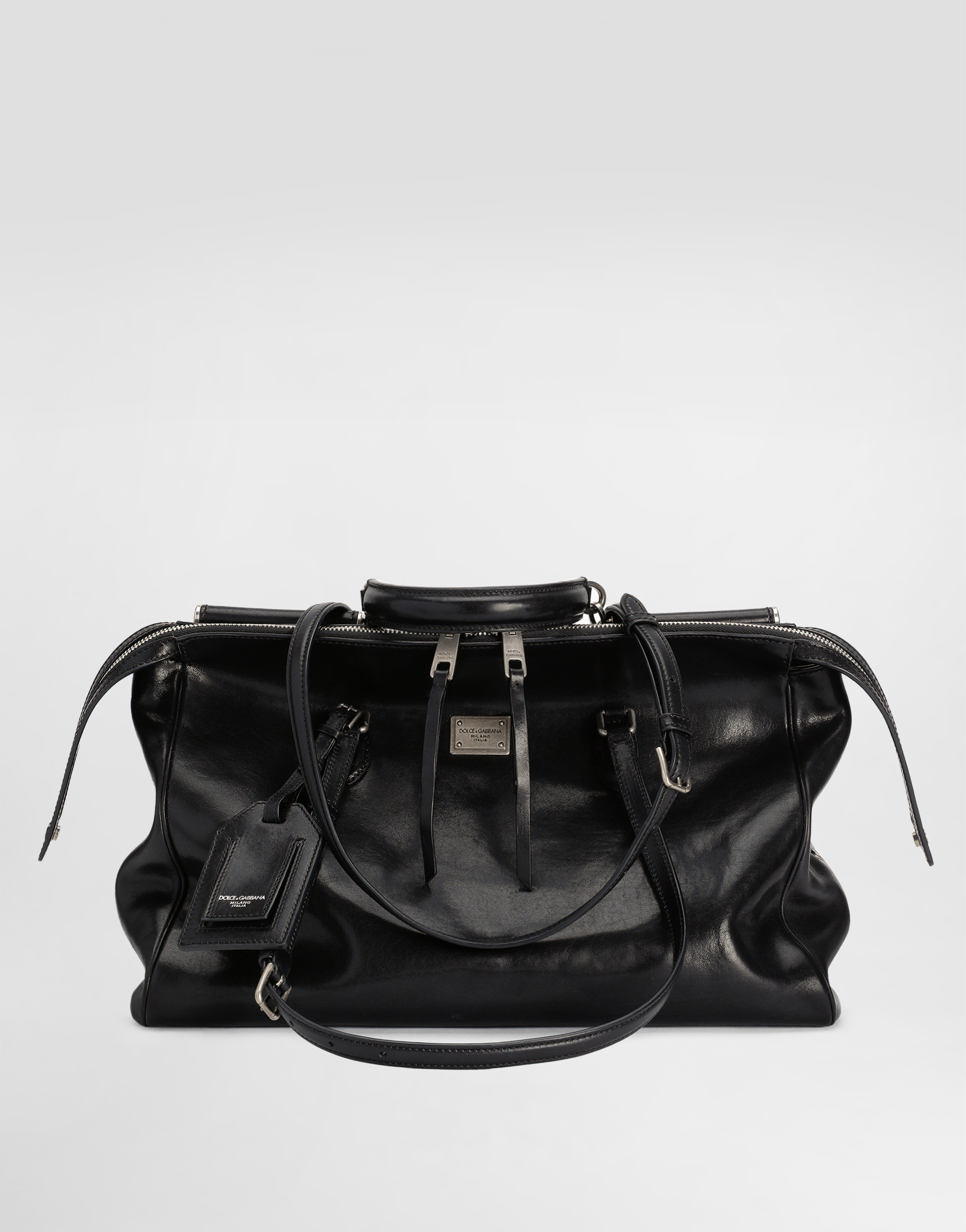 Dolce & Gabbana Vittoria Calf Leather Shoulder Bag In Black