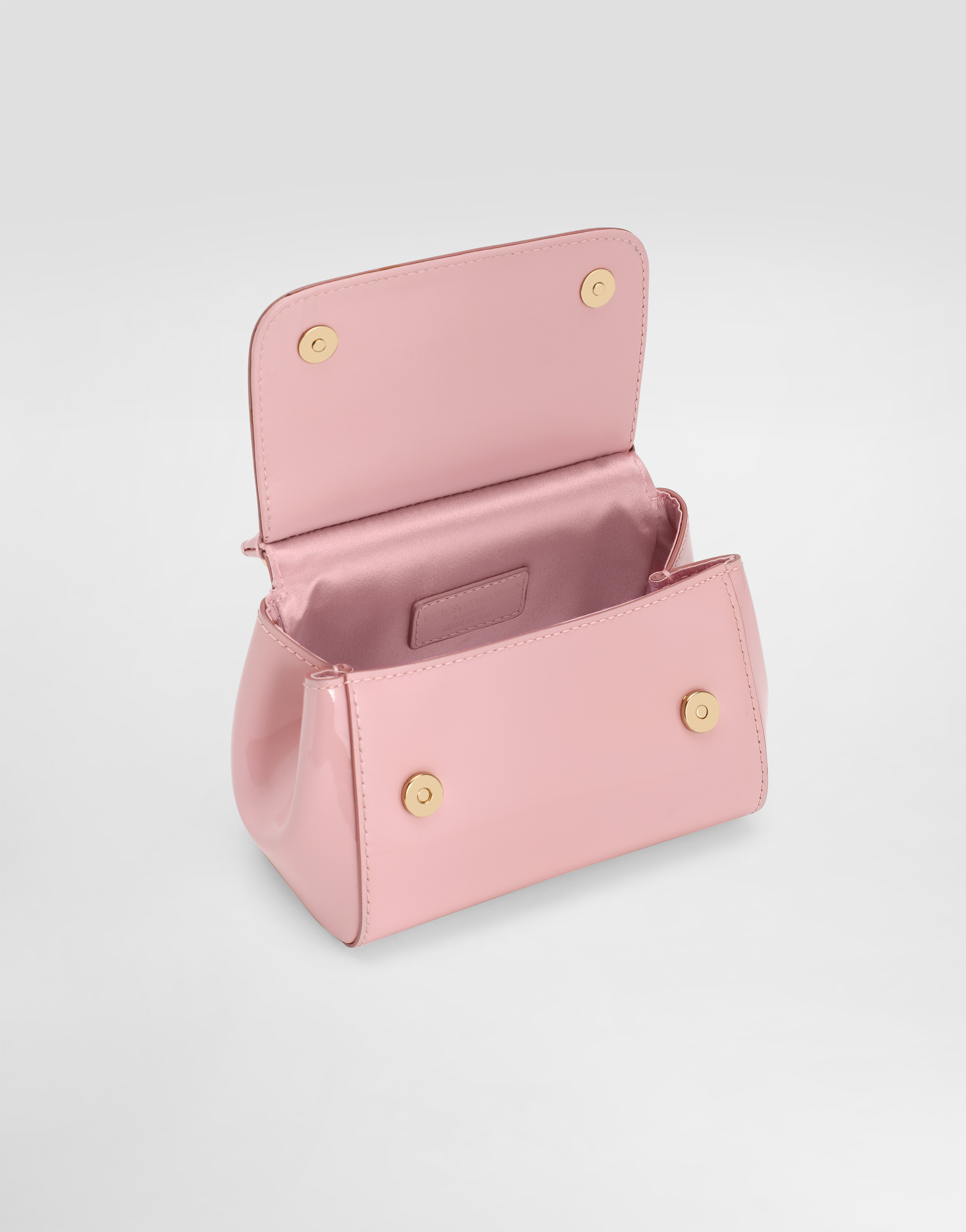Dolce & Gabbana Mini Sicily Patent Leather Top-handle Bag In Pink