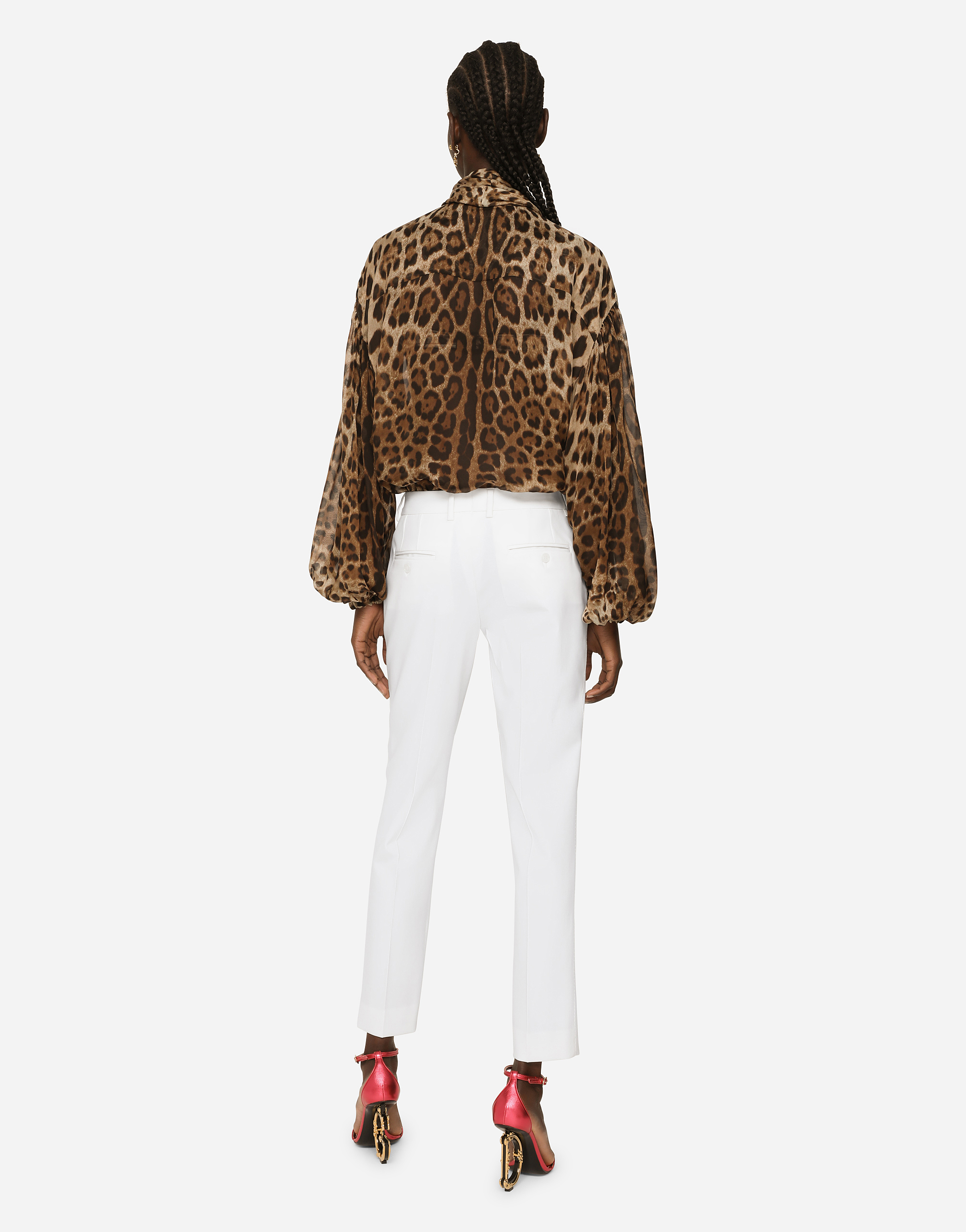 Leopard-print chiffon shirt