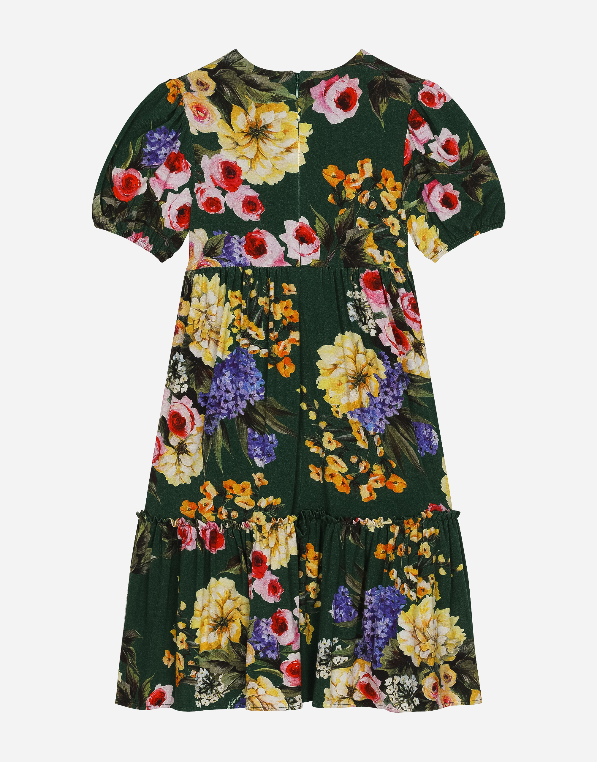 Shop Dolce & Gabbana Garden-print Jersey Dress
