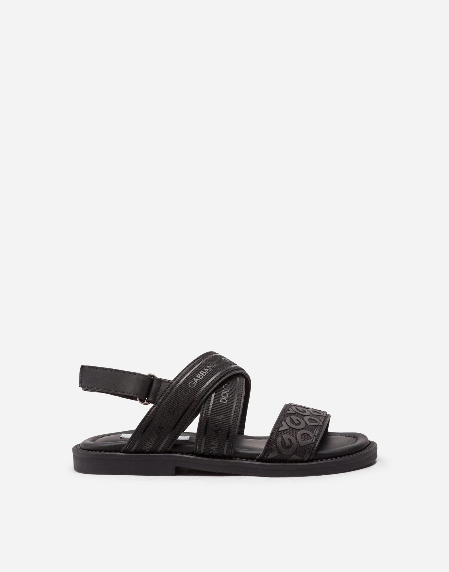 Dolce & Gabbana カーフスキン サンダル ブラックのウィメンズ スライドサンダル カーフスキン DGロゴ