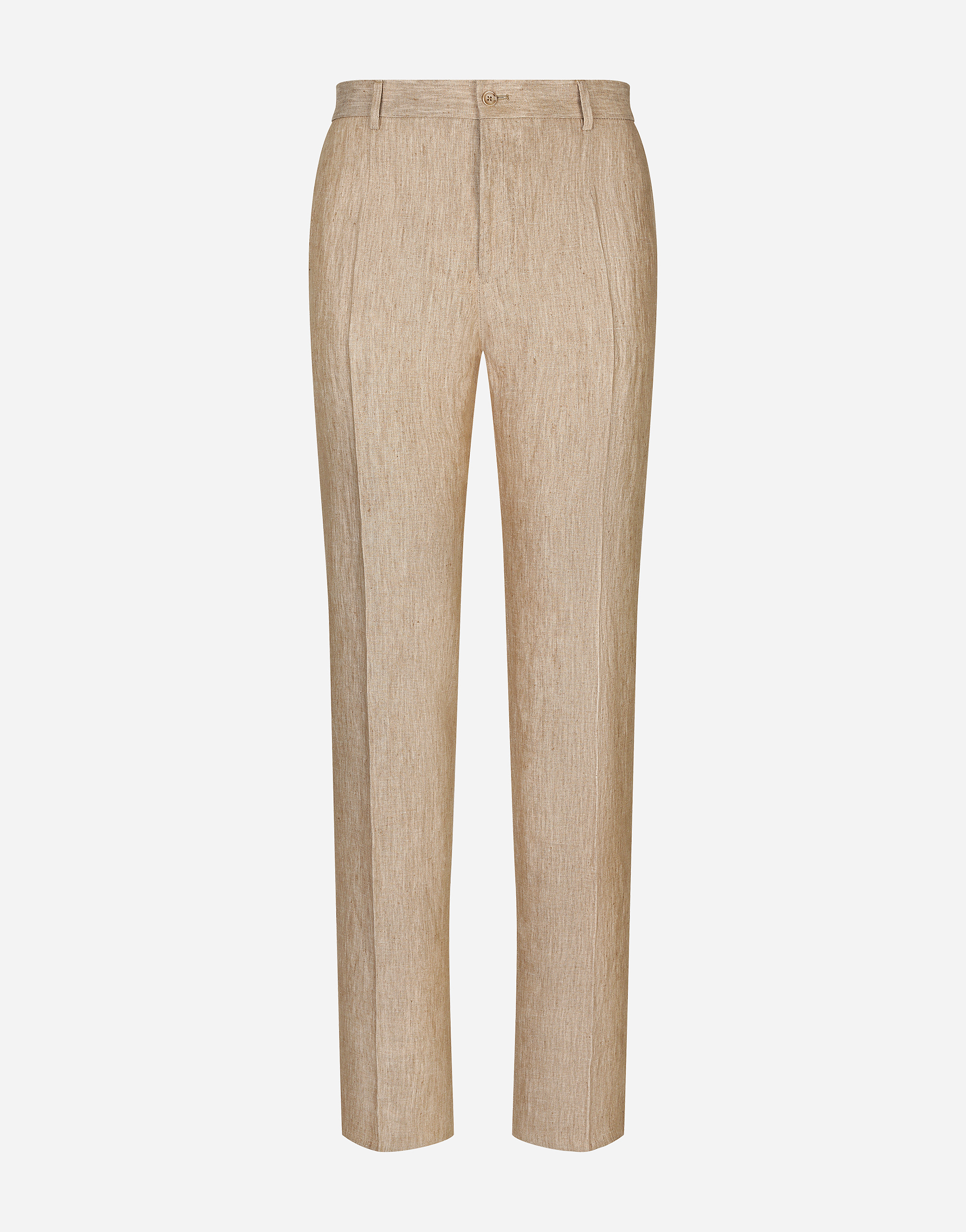 Dolce & Gabbana Classic Linen Pants - Man Pants And Shorts Beige