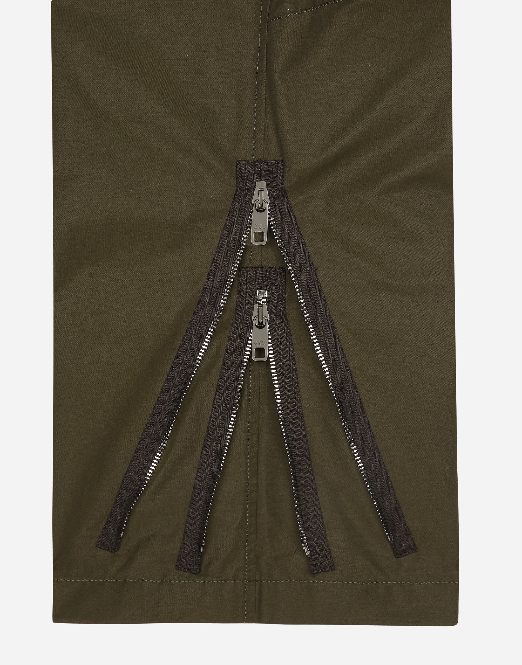 Dolce & Gabbana Canvas Cargo Trousers With Multiple Pockets In Multicolor