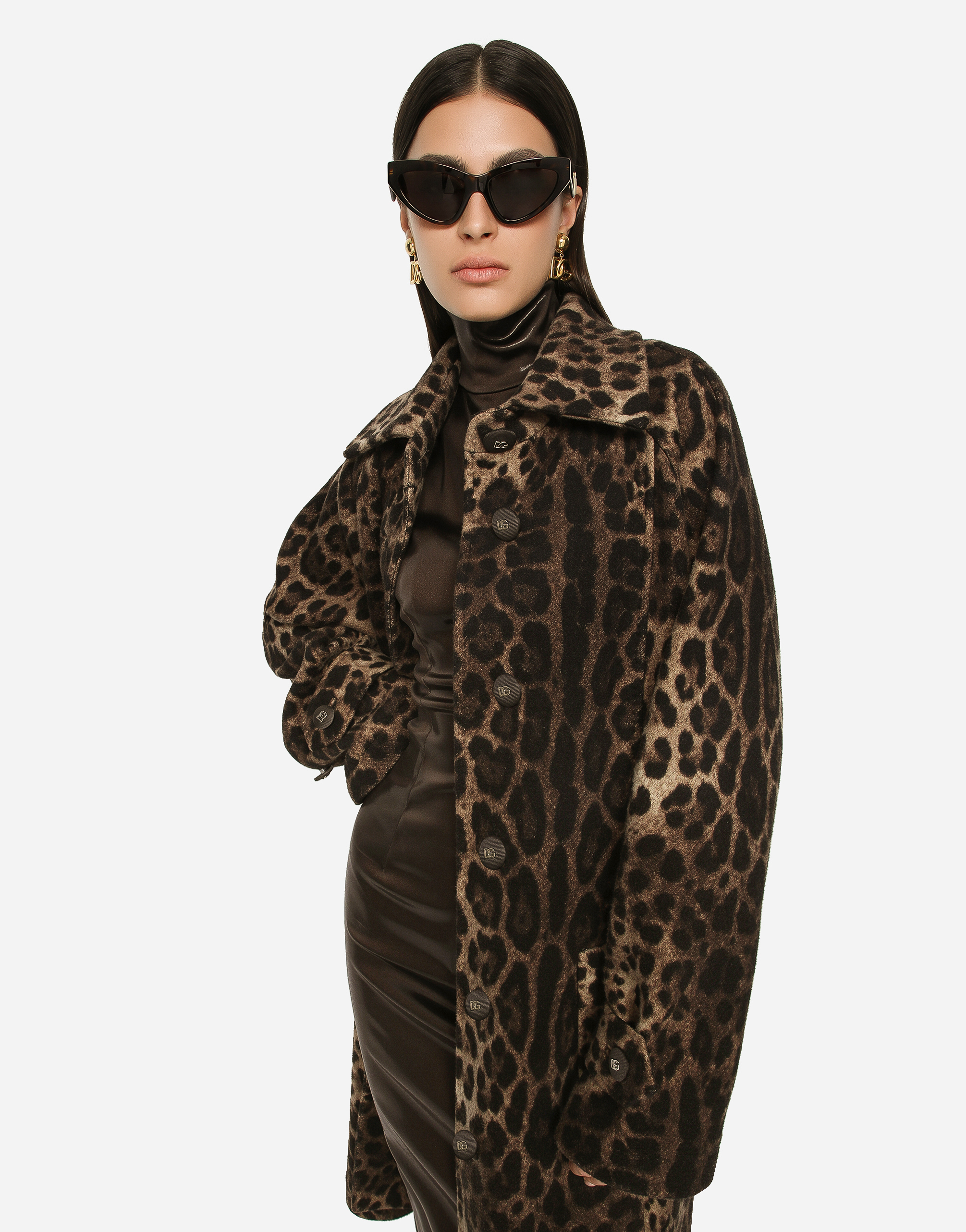 Shop Dolce & Gabbana Belted Leopard-print Wool Coat In Animal Print