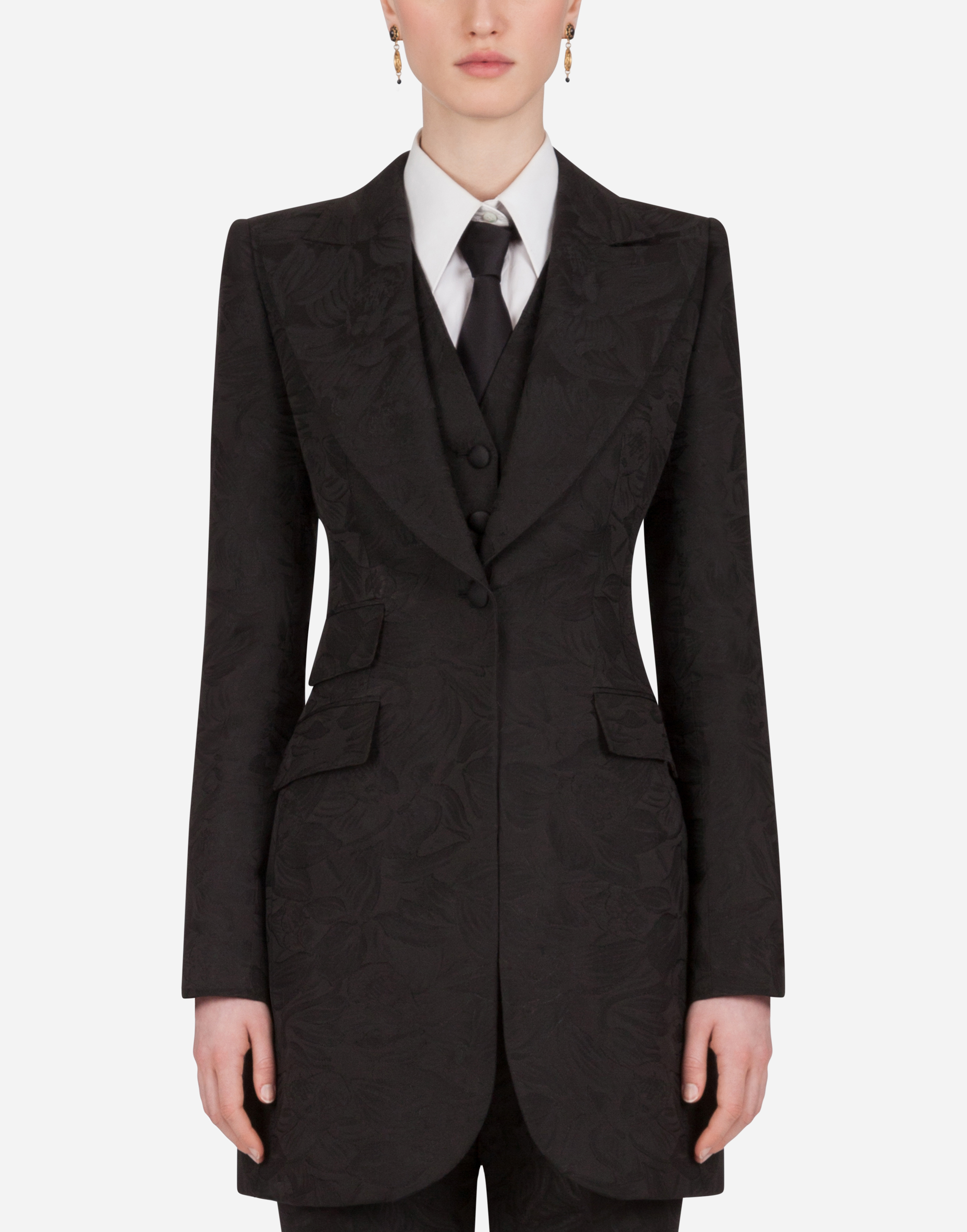 【D&G】シングルブレスト フローラルジャカード ジャケット F29HKTHJMLM_N0000_0.jpg