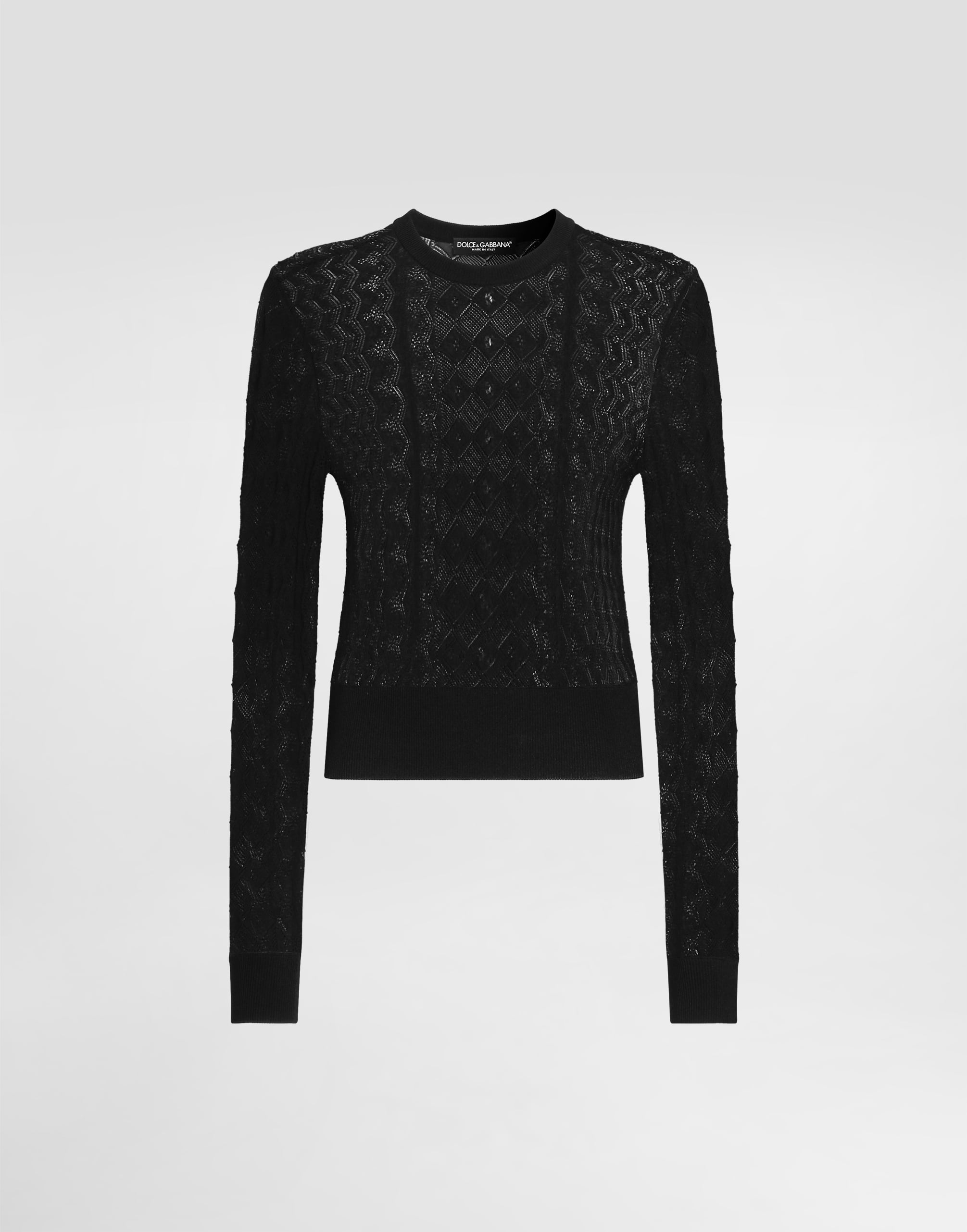 Blackのウィメンズ レース プルオーバー | Dolce&Gabbana®