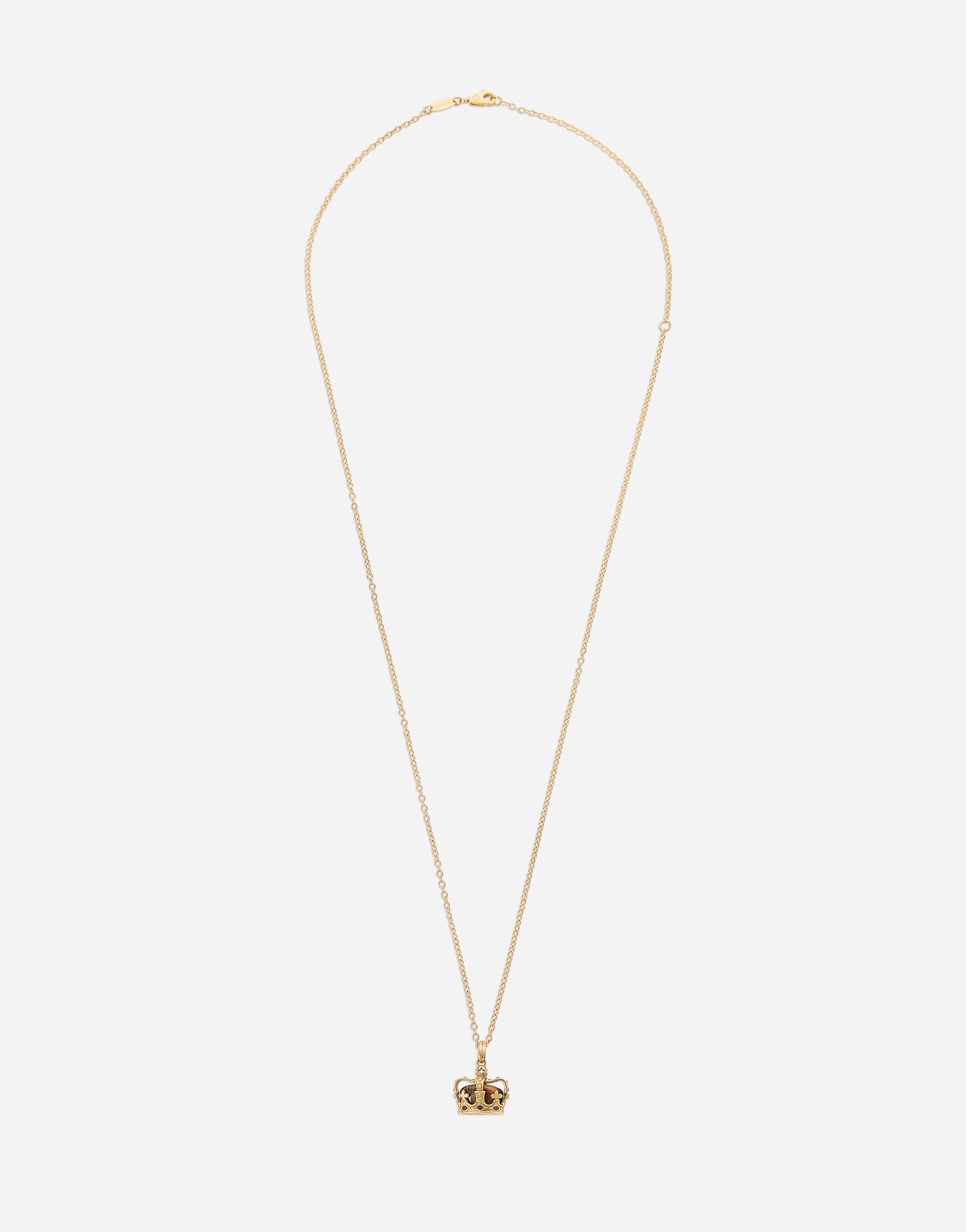 Dolce & Gabbana Crown Yellow Gold Pendant With Iron Eye - Man Necklaces Gold Onesize