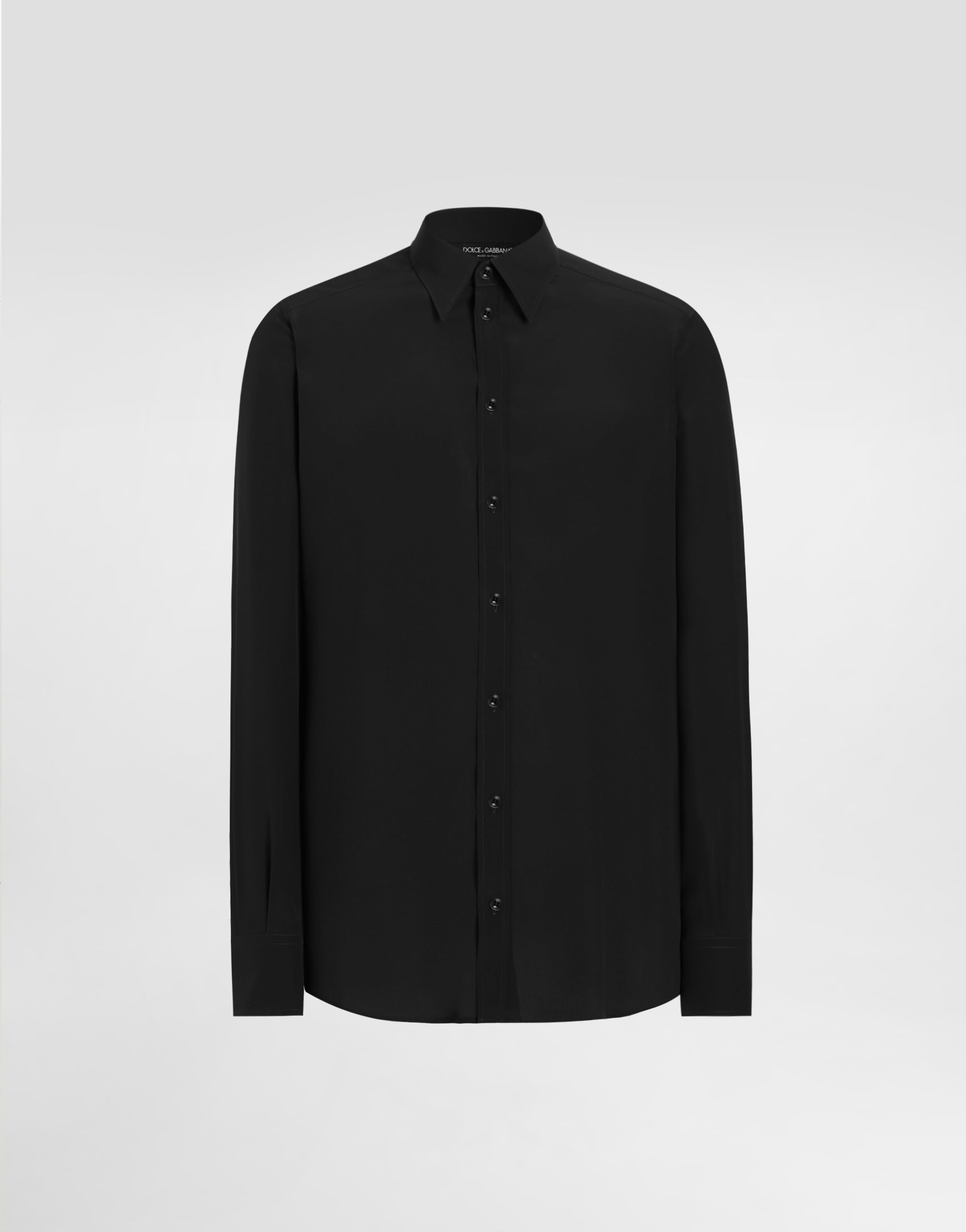 Blackのメンズ Silk crêpe de chine martini shirt | Dolce&Gabbana®