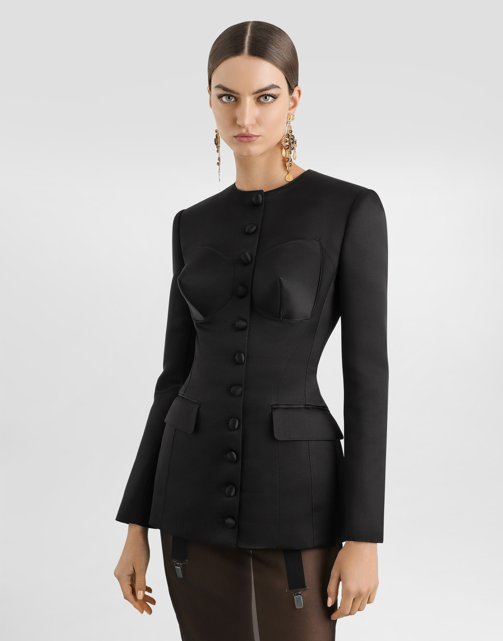Dolce & Gabbana Sculpted Jacket In Black