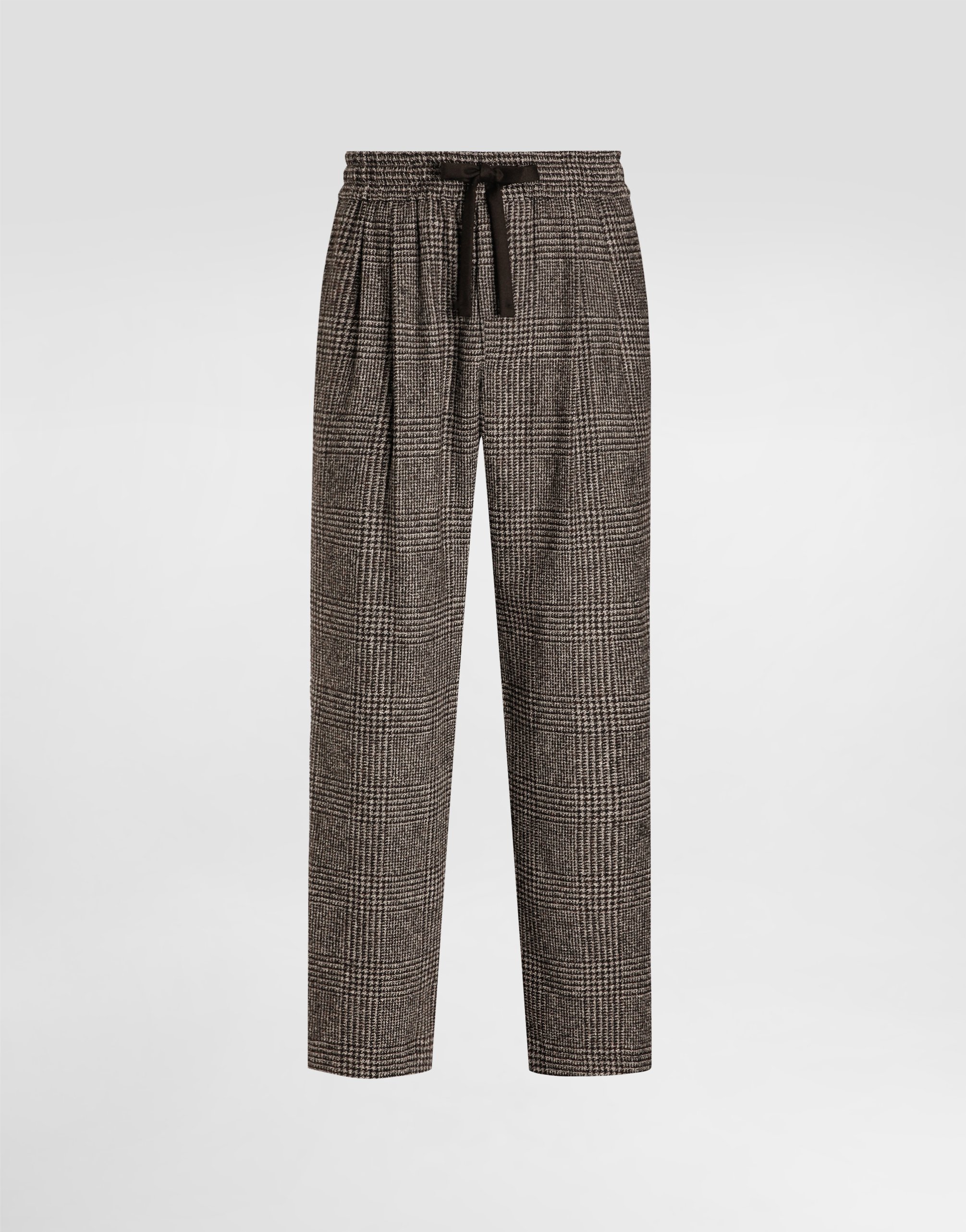 Dolce & Gabbana Glen Plaid Alpaca Blend Joggers In Gray