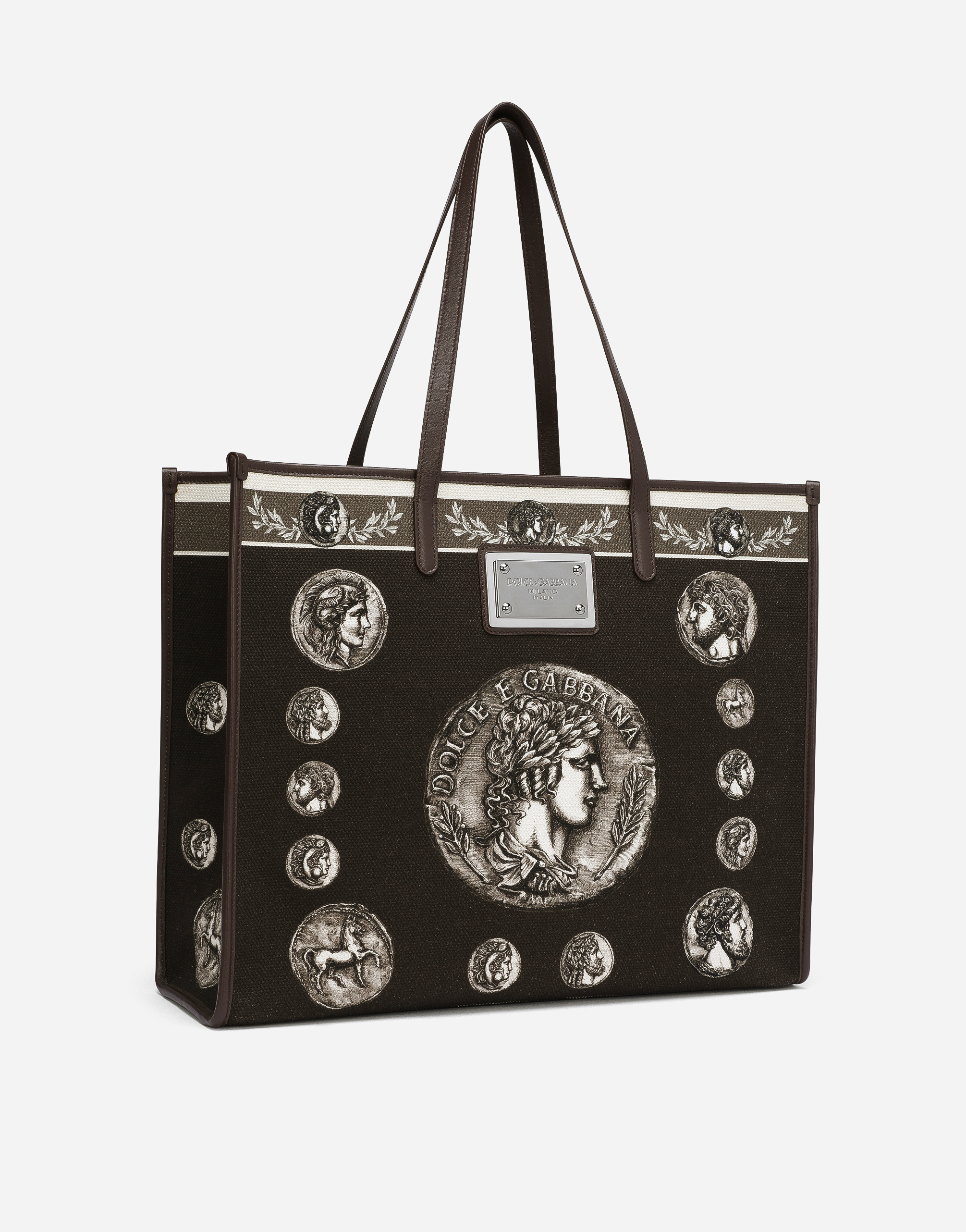 DOLCE & GABBANA LARGE PRINTED CANVAS SHOPPER
