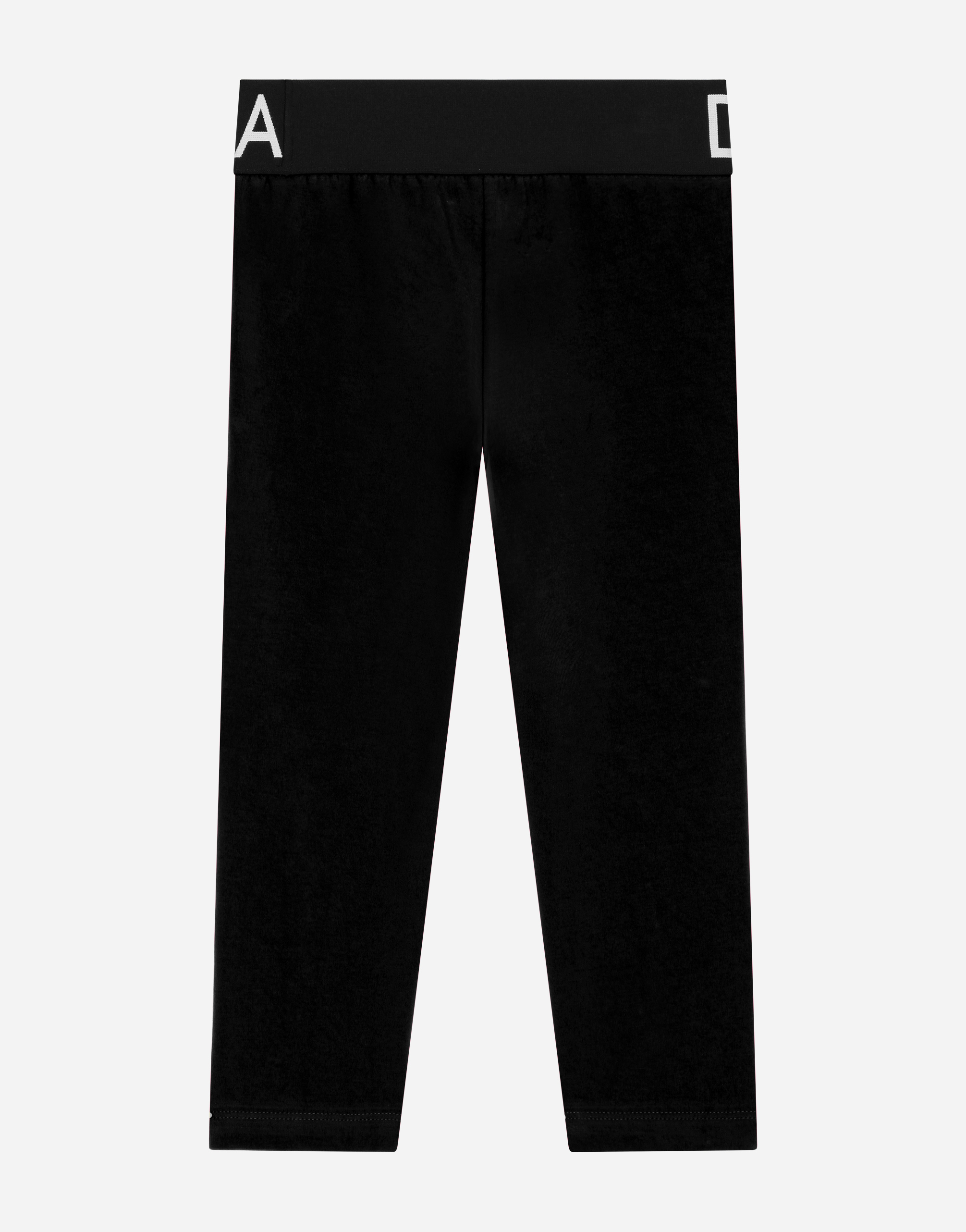 Shop Dolce & Gabbana Interlock Leggings With Branded Elastic In Black