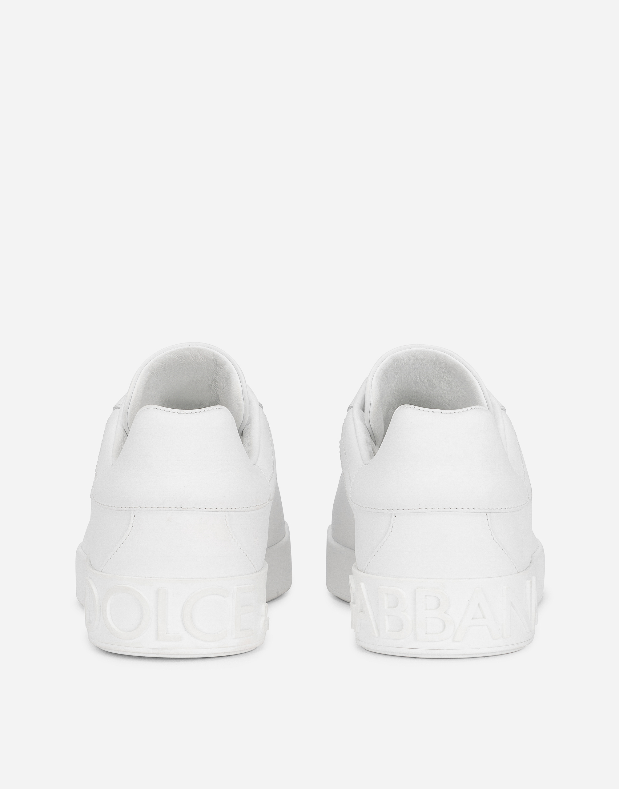 Shop Dolce & Gabbana Calfskin Portofino Sneakers In White