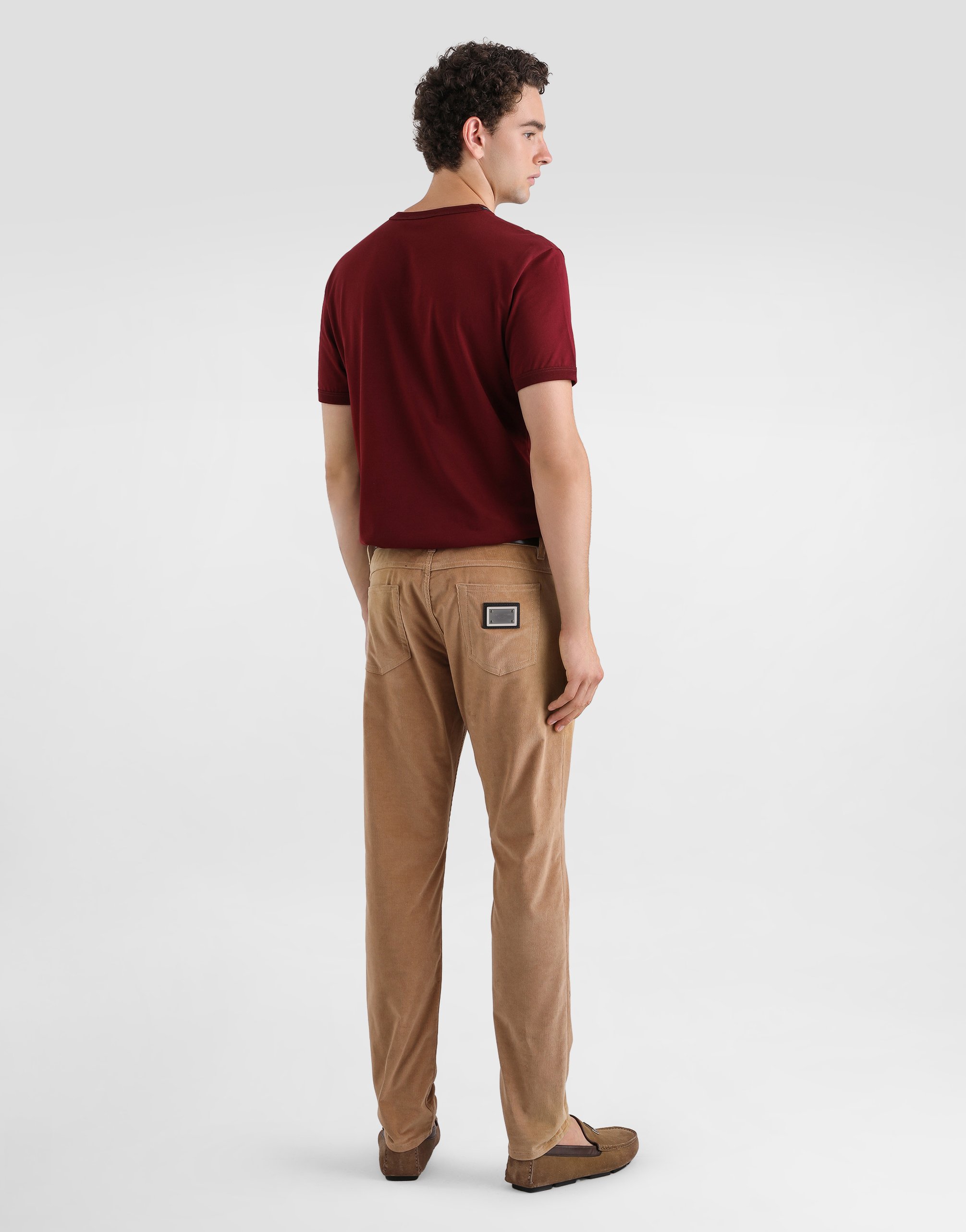 Cotton and cashmere regular trousers