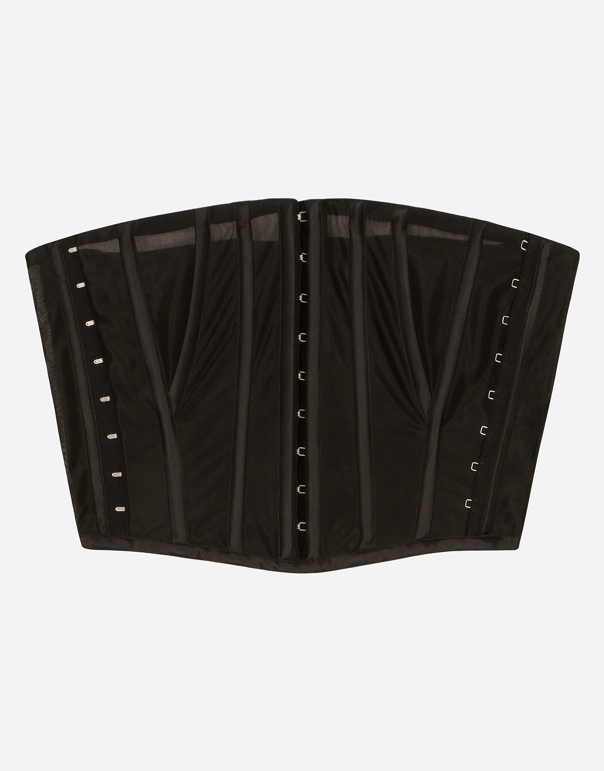 Dolce & Gabbana Marquisette Corset Belt - Woman Belts Black Fabric