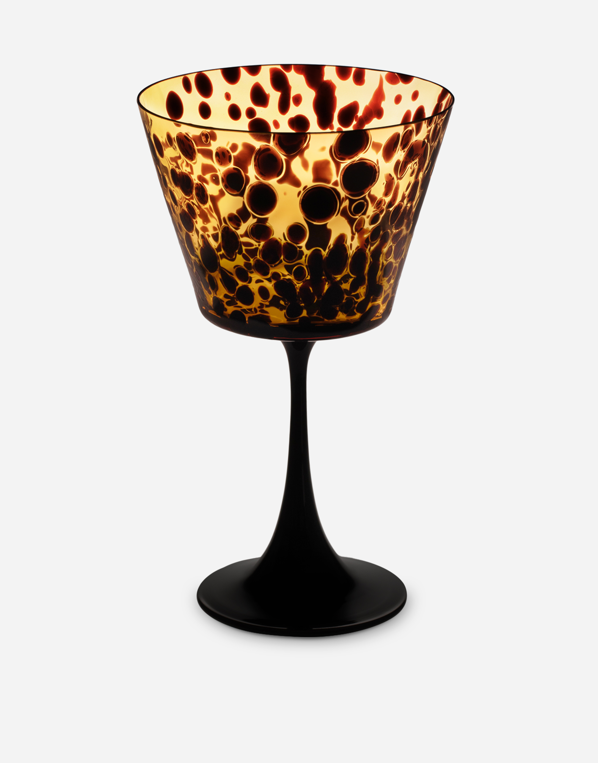Dolce & Gabbana Spotted Hand-blown Murano Martini Glass In Multicolor