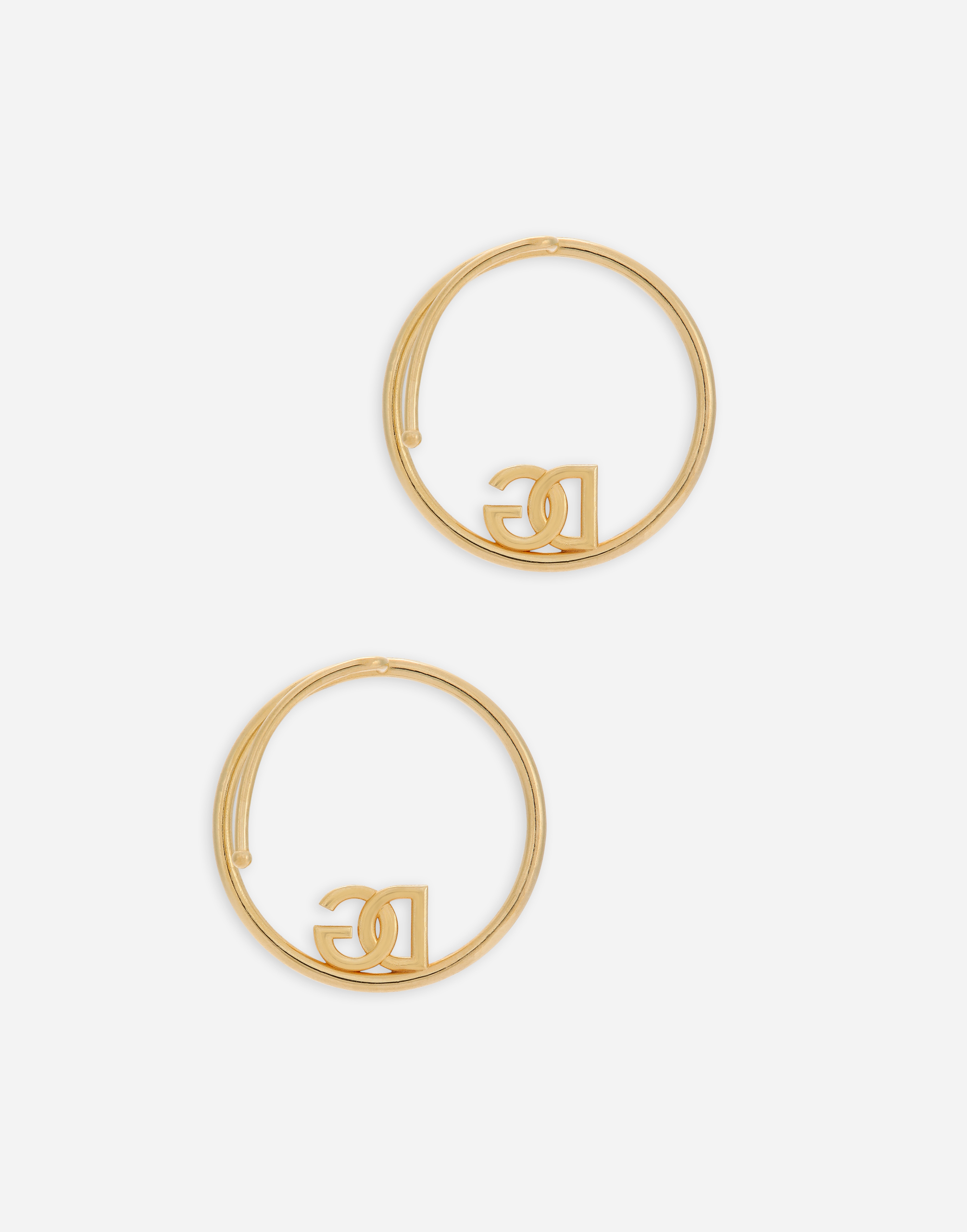 Dolce & Gabbana Ear Cuff Earrings With Dg Logo And Rhinestones In Gold